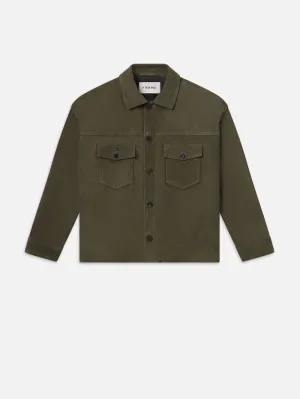 Clean Suede Jacket -- Dark Olive