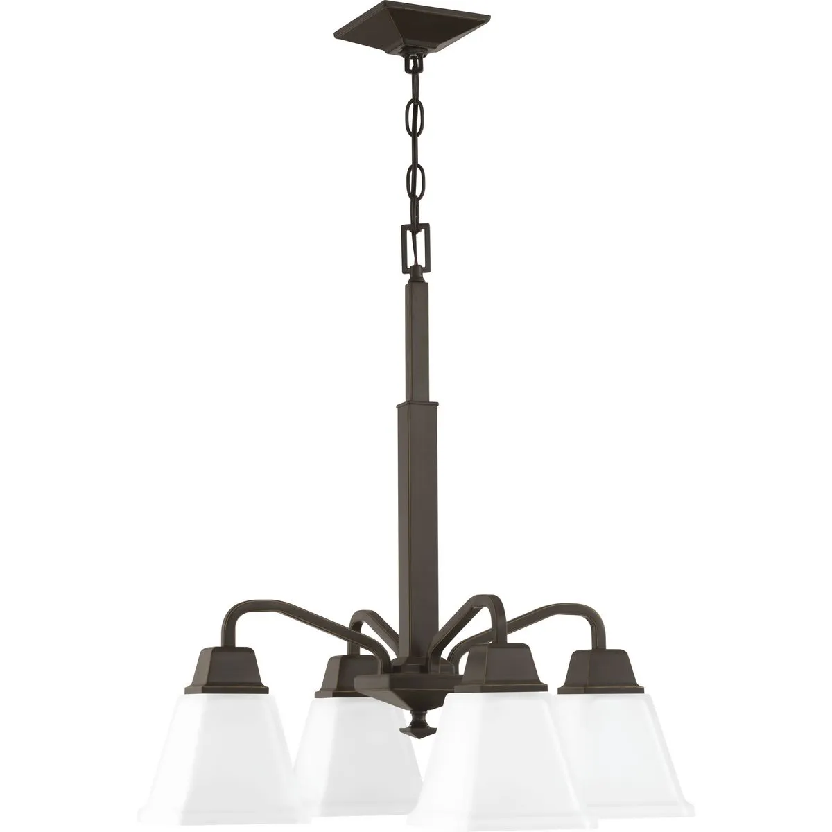Clifton Heights Collection Four-Light Etched Glass Chandelier Light
