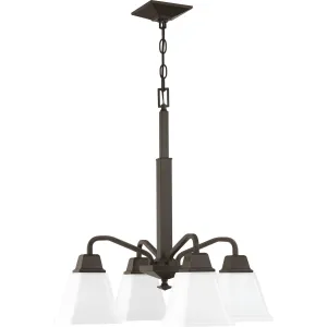 Clifton Heights Collection Four-Light Etched Glass Chandelier Light