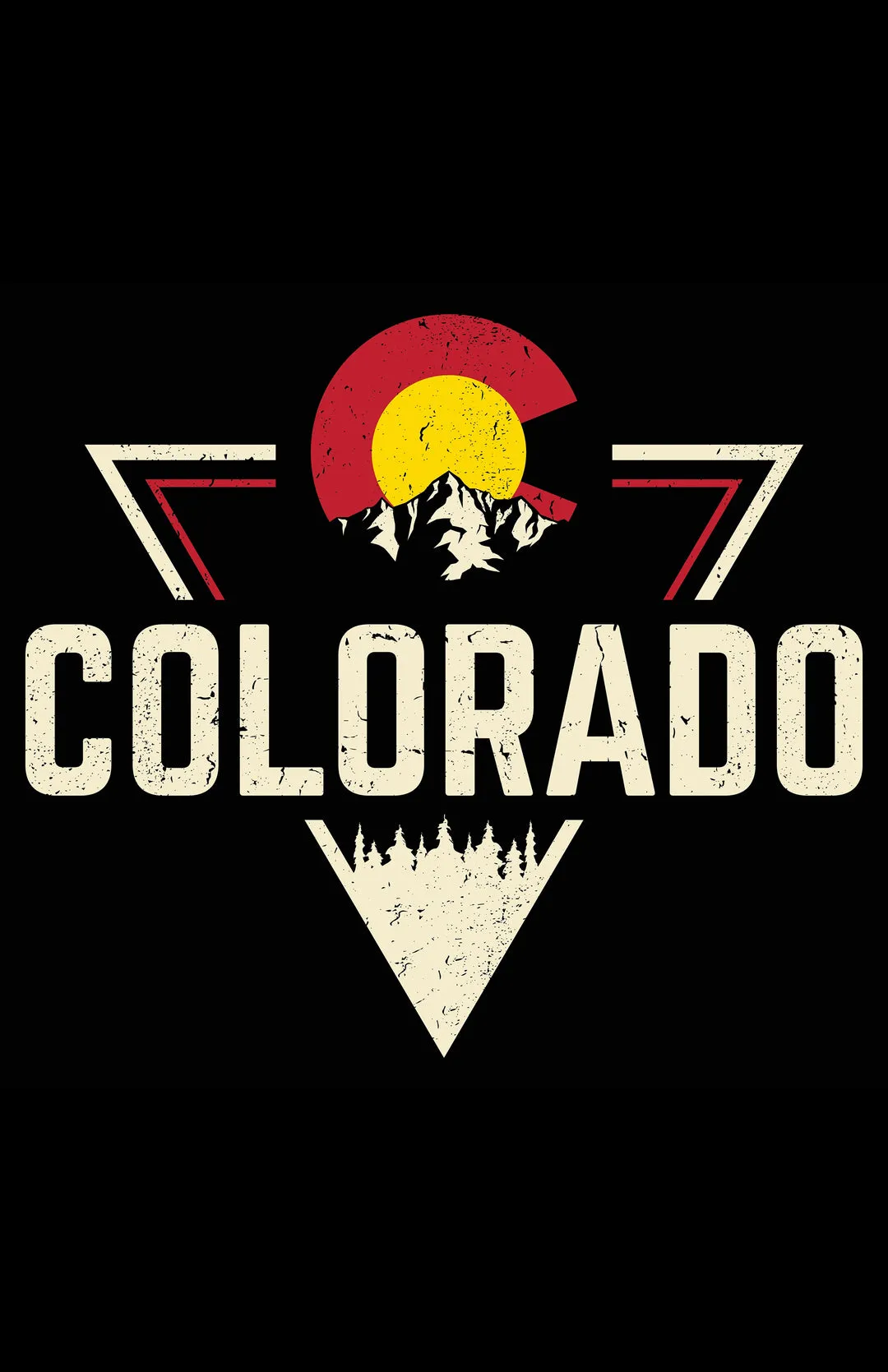 Colorado Threads Mountain Triangle Unisex Performance Tee Grey