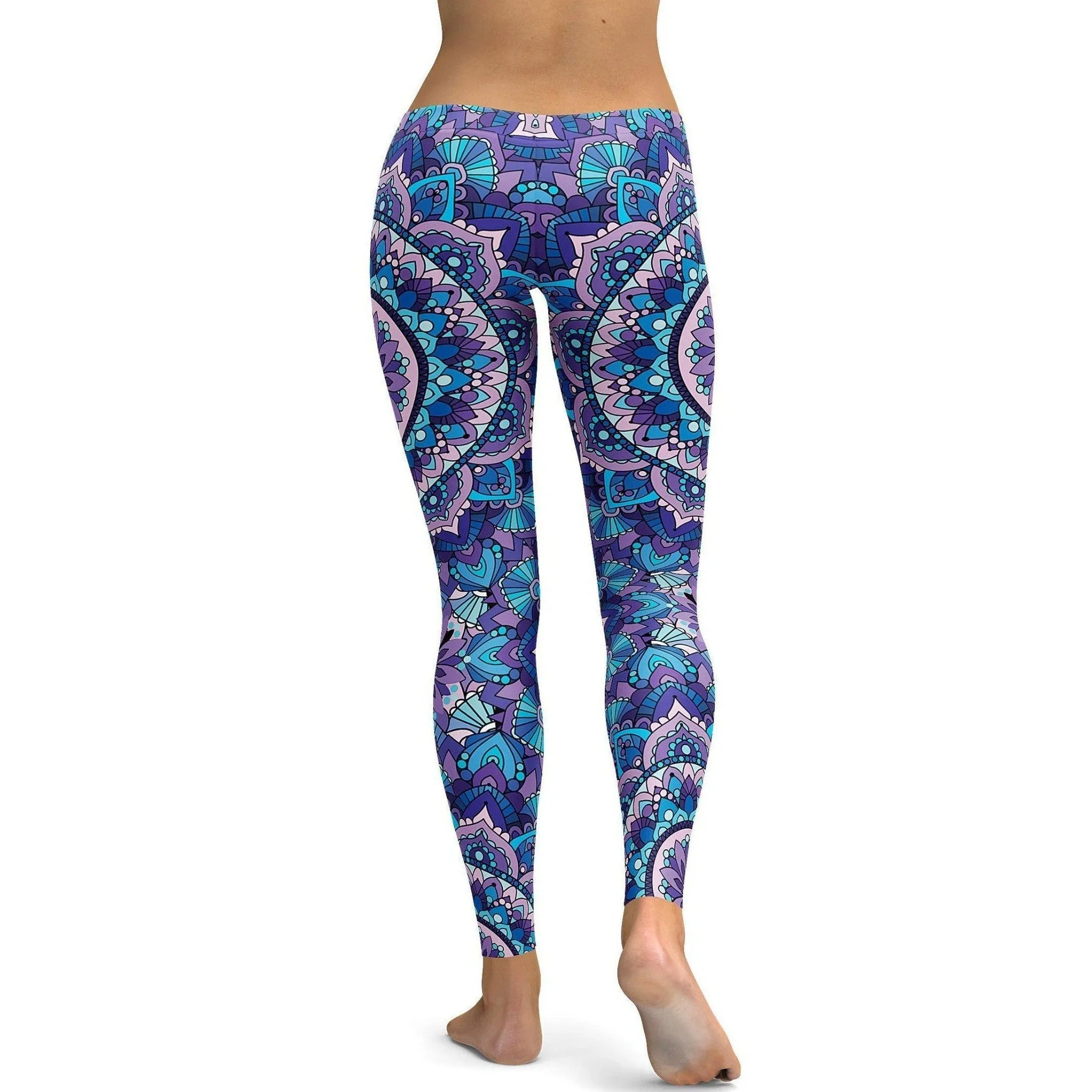 Colorful Blue Mandala Leggings