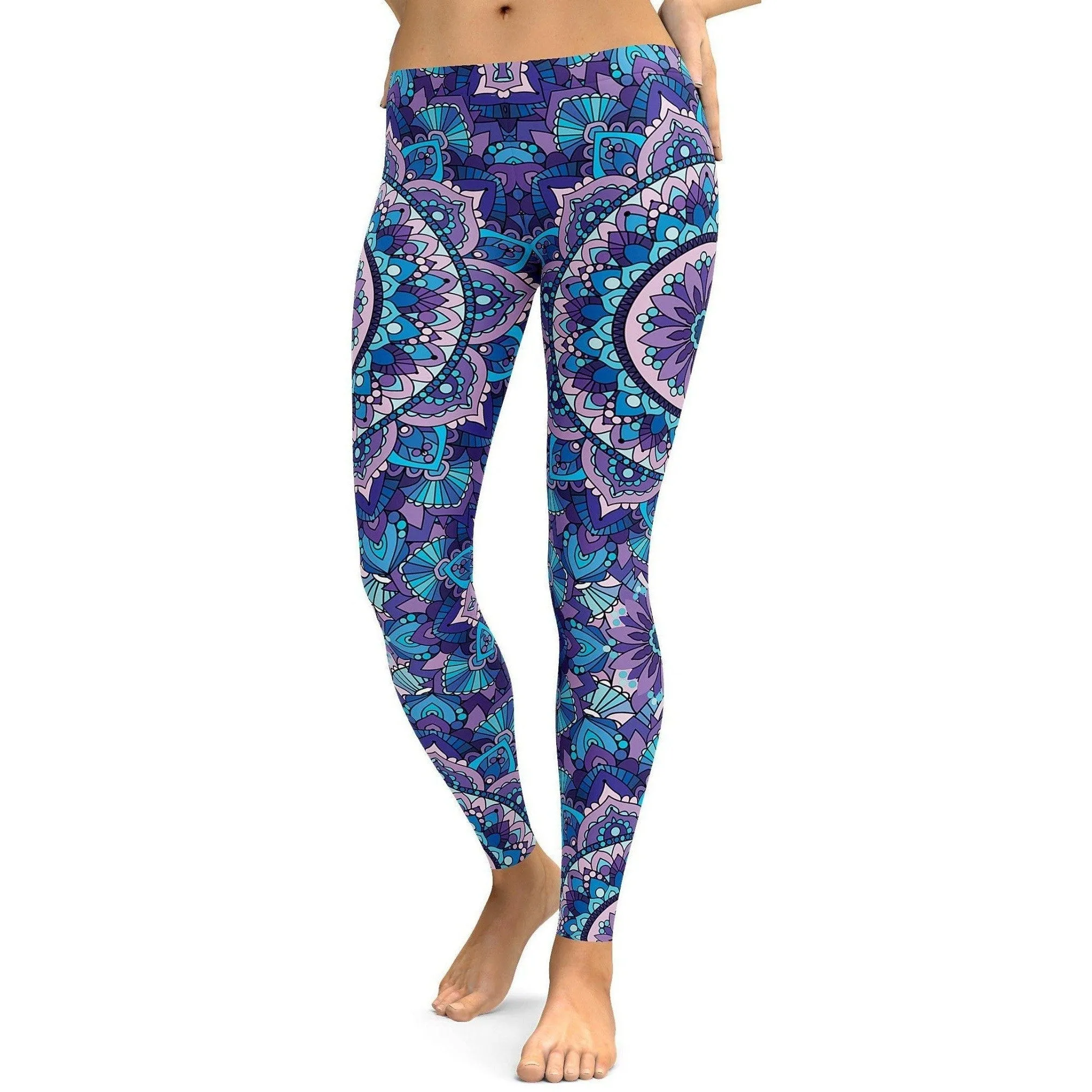 Colorful Blue Mandala Leggings