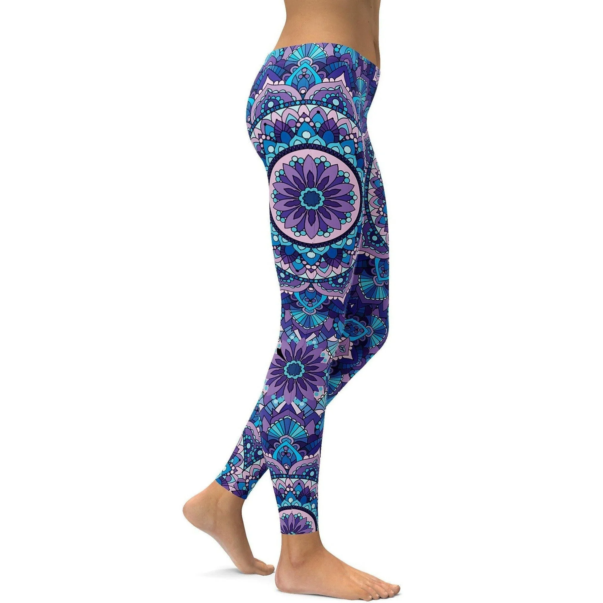 Colorful Blue Mandala Leggings