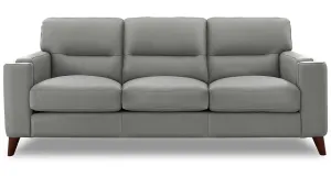 Elm Leather Sofa Collection, Silver Gray