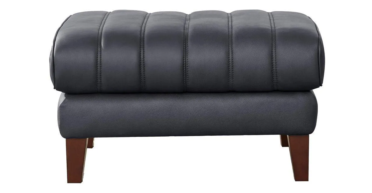 Ennis Leather Sofa Collection, Midnight Gray