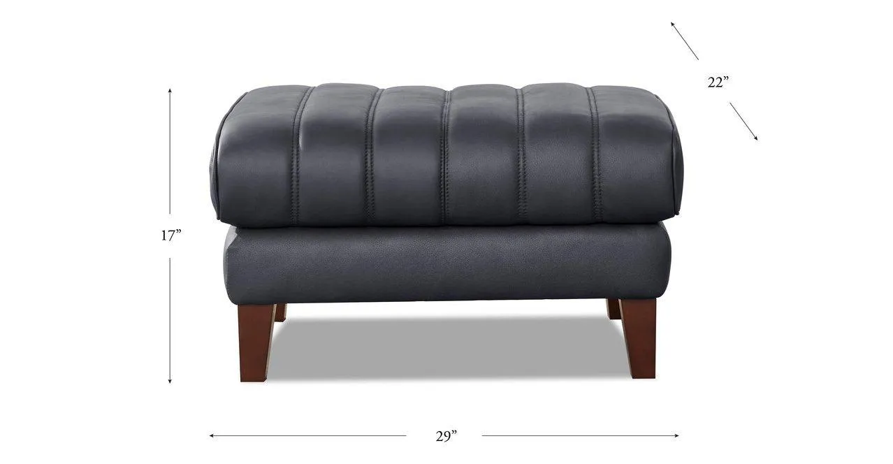 Ennis Leather Sofa Collection, Midnight Gray