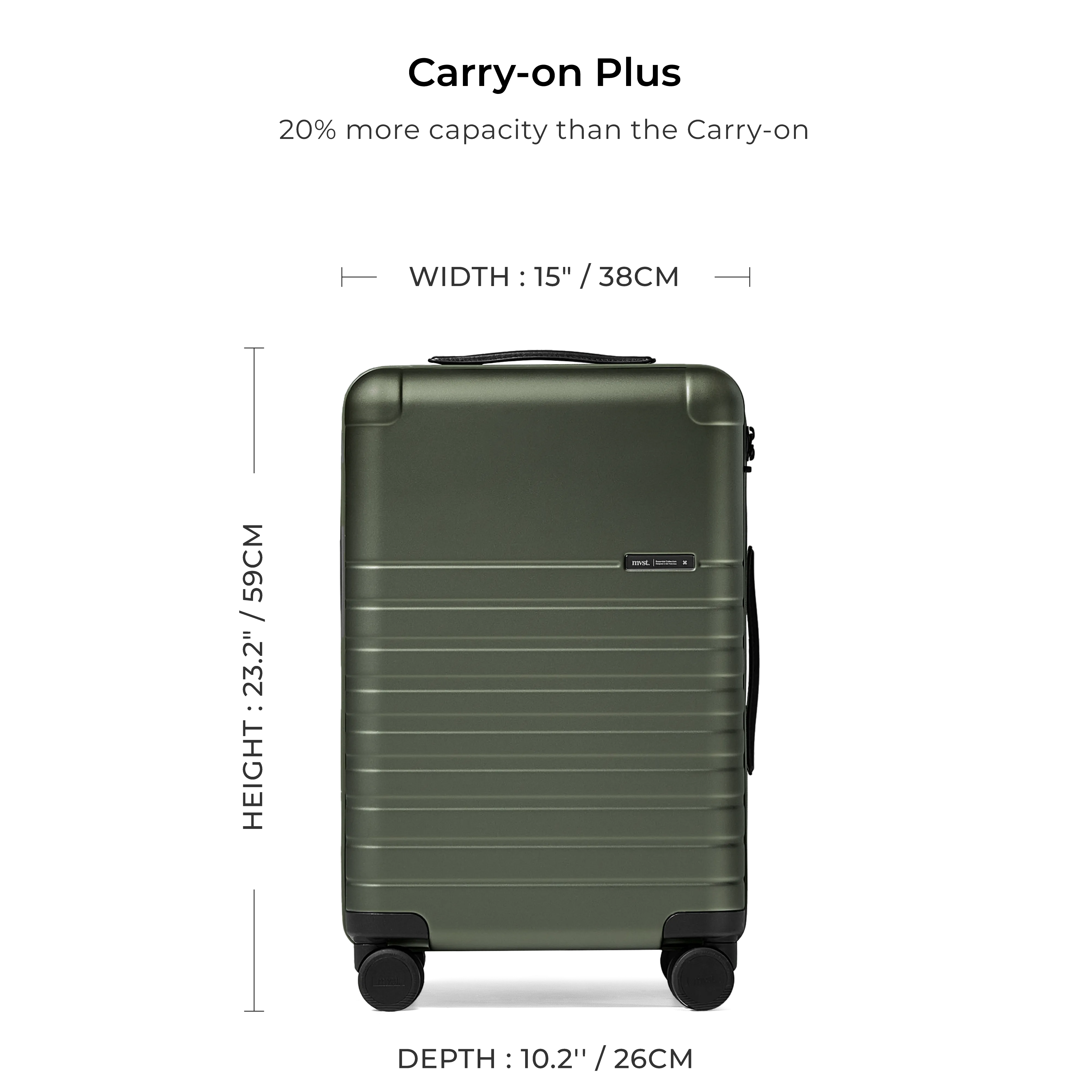 Essential Collection Suitcase Dark Olive Metallic