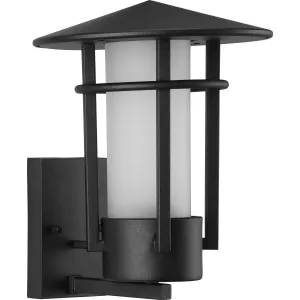Exton Collection One-Light Etched Seeded Glass Medium Outdoor Wall Lantern