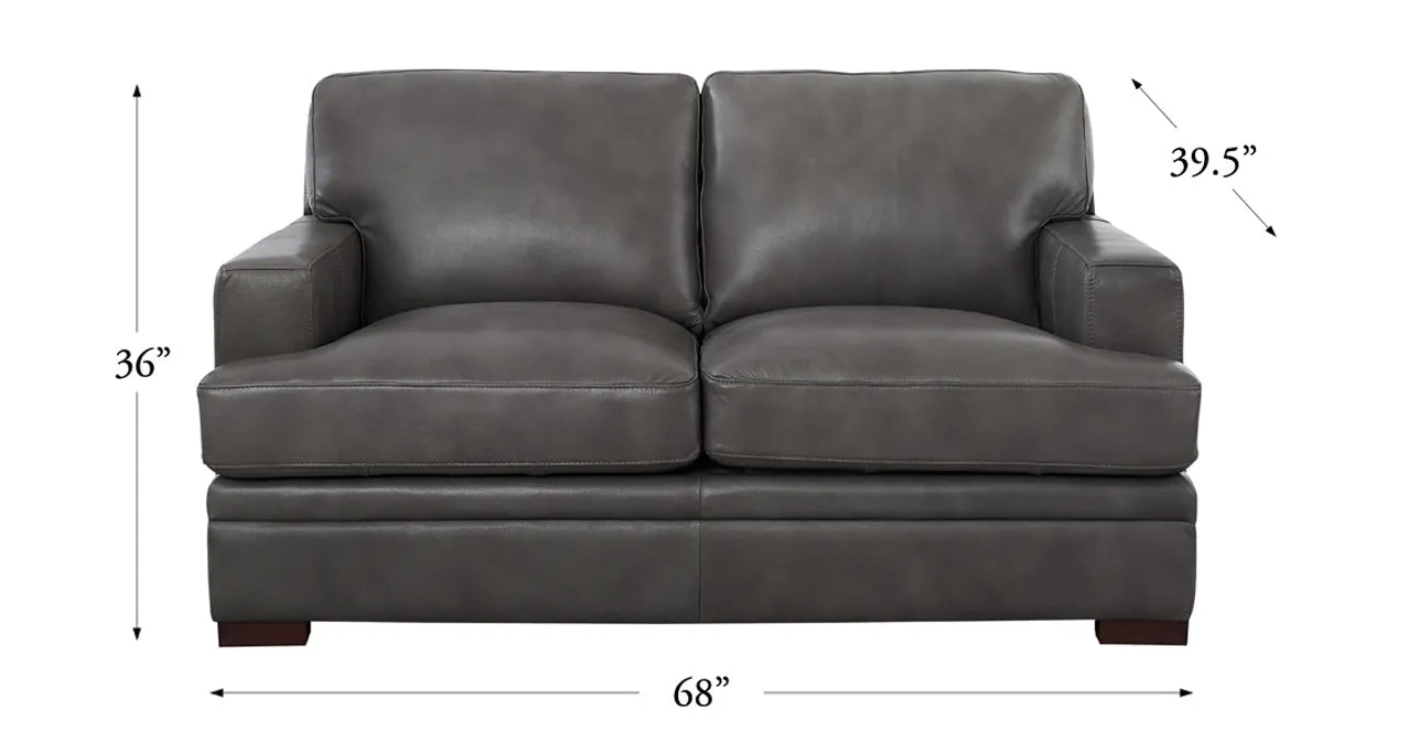Georgia Leather Sofa Collection, Concrete Gray