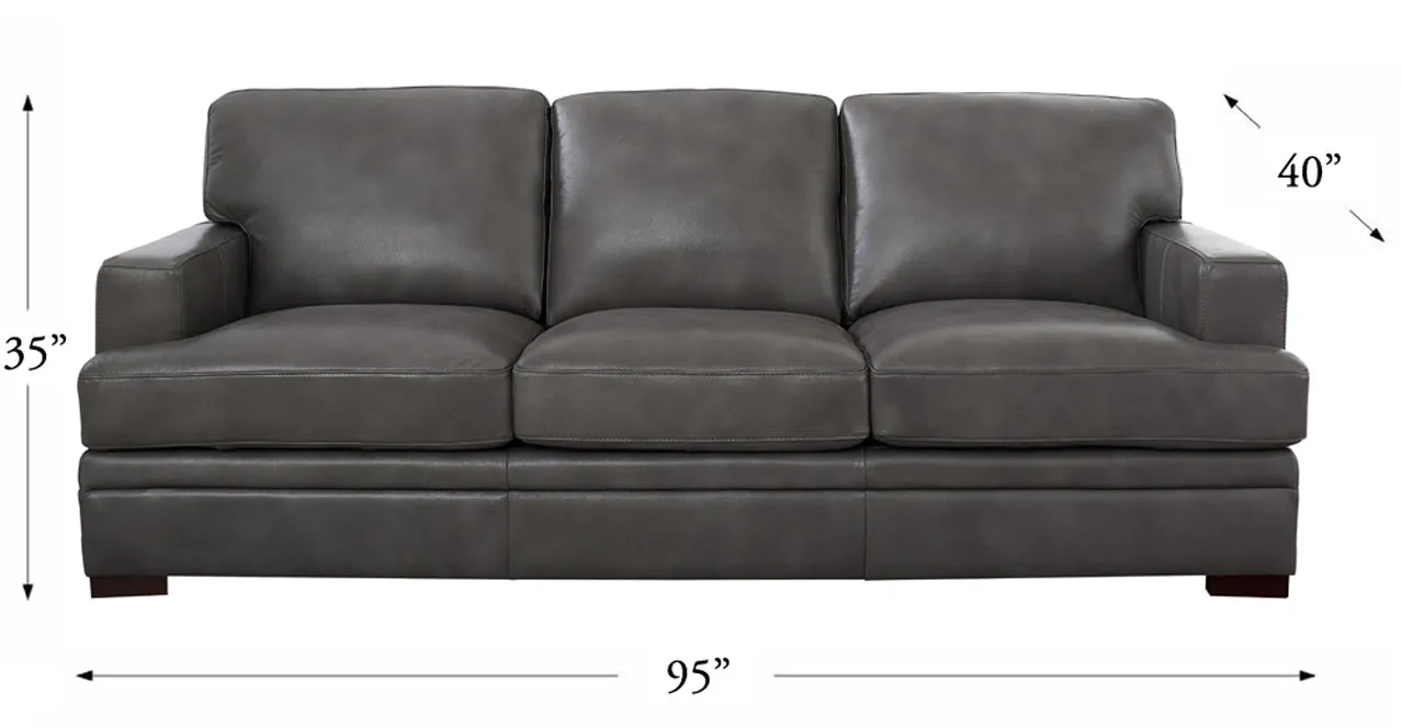 Georgia Leather Sofa Collection, Concrete Gray