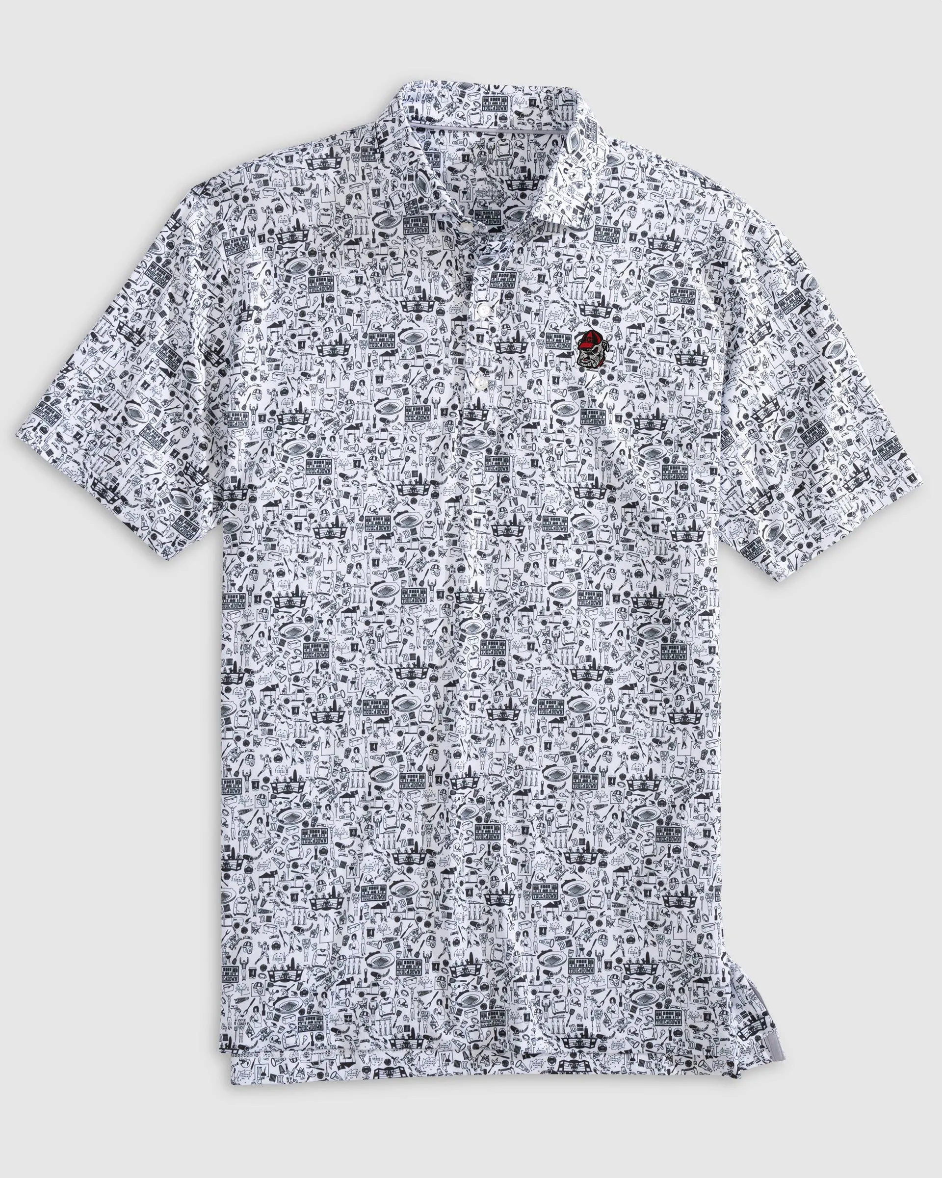 Georgia Tailgater 2.0 Printed Jersey Performance Polo - Bulldog Head Logo