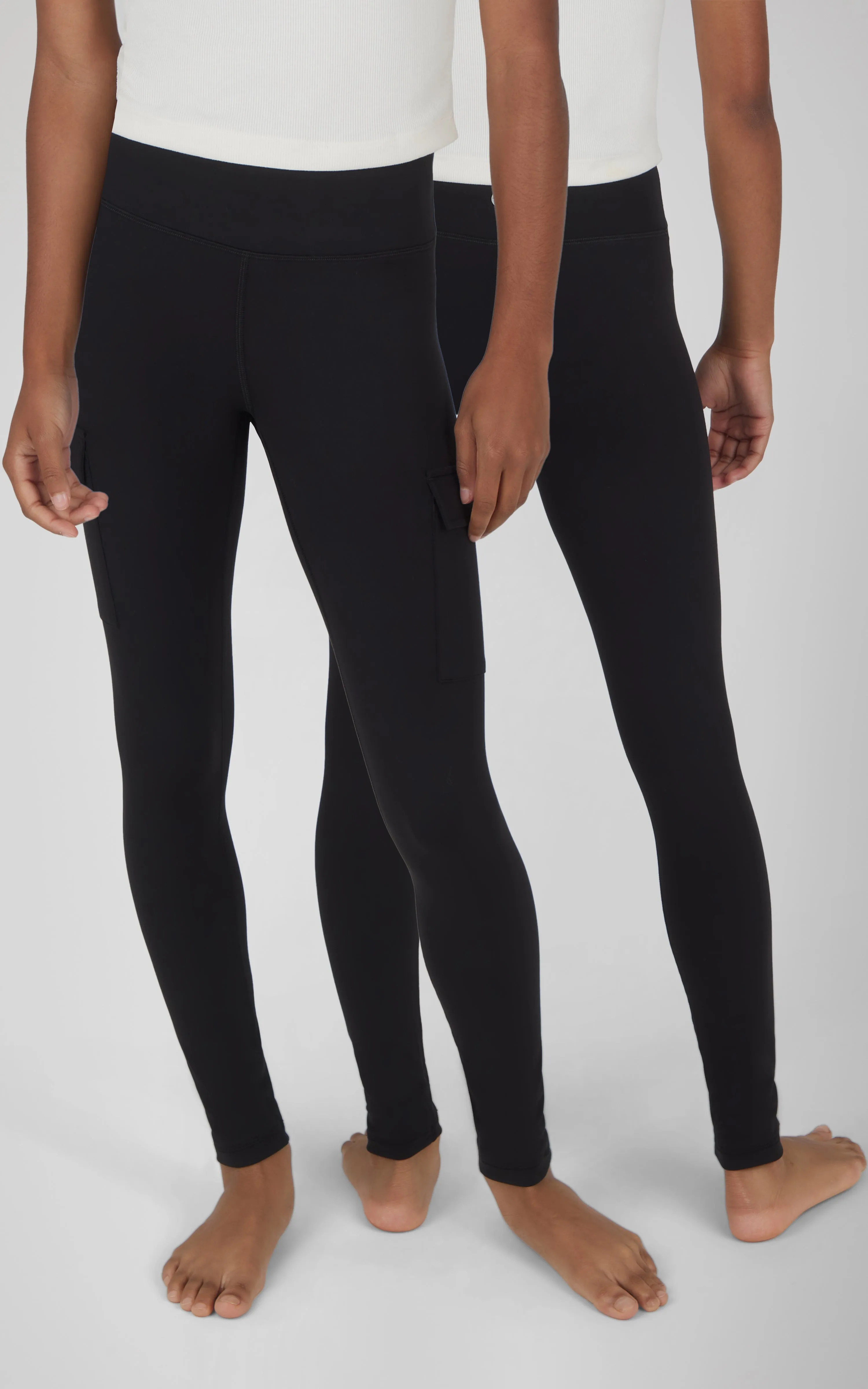 Girls 2 PK Interlock Everyday Cargo and Basic Legging