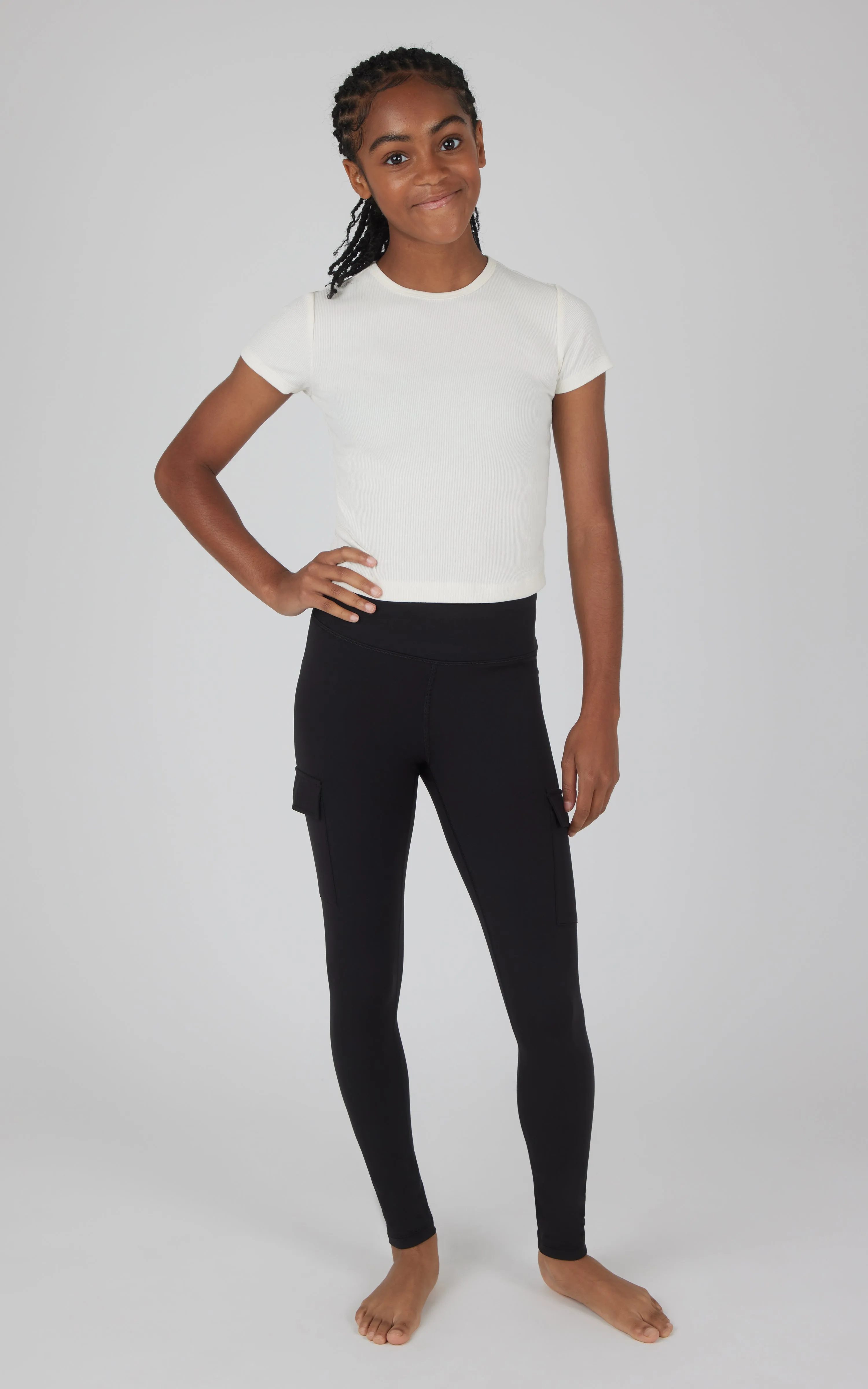 Girls 2 PK Interlock Everyday Cargo and Basic Legging