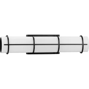 Grid LED Collection 22-inch White Linen Acrylic Bath Vanity Wall Light