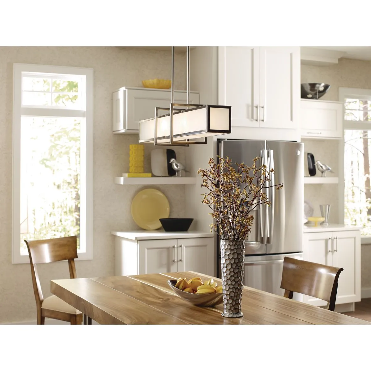 Haven Collection Four-Light Etched Glass Pendant Light