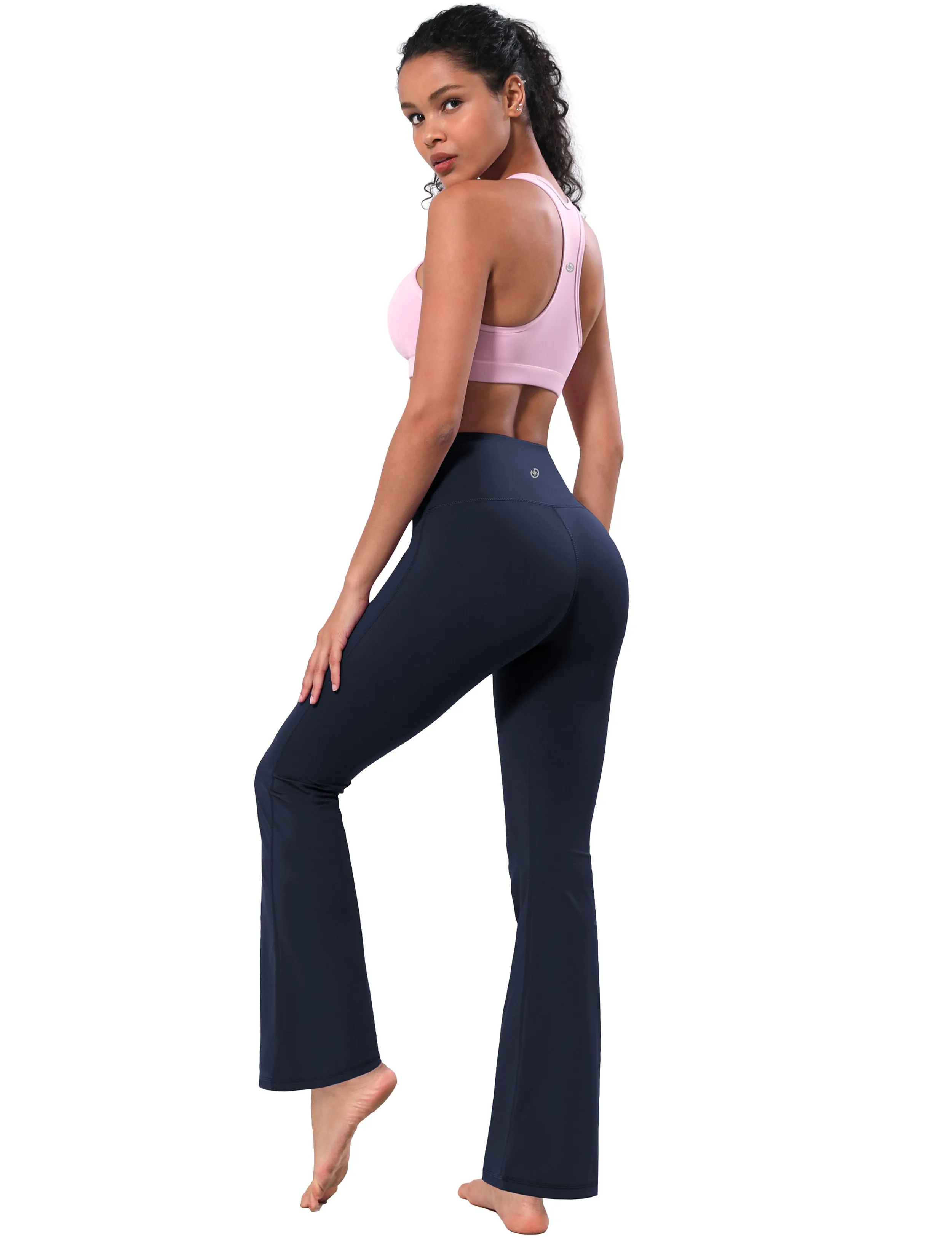 High Waist Bootcut Leggings navyblue_yoga