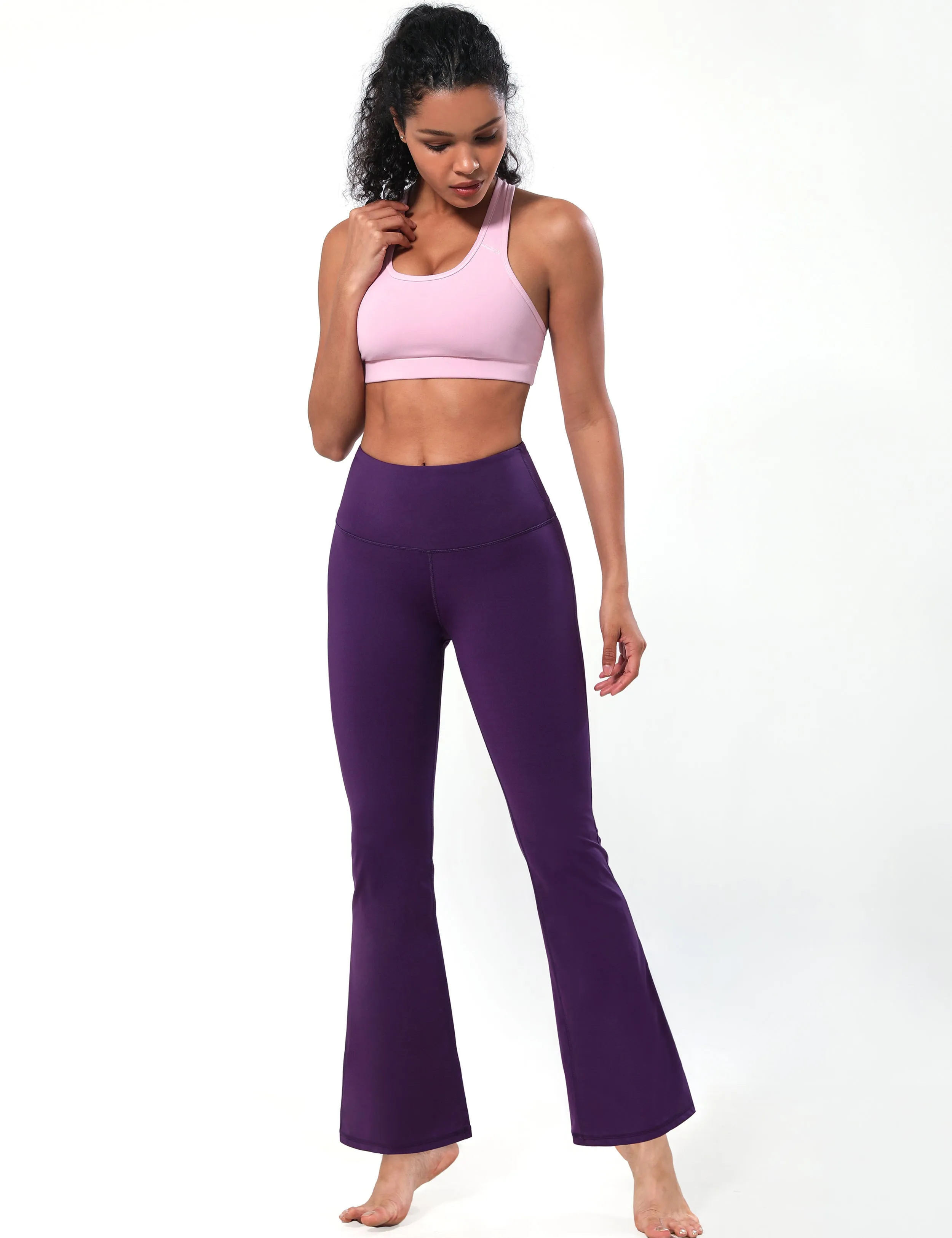 High Waist Bootcut Leggings pansypurple_yoga