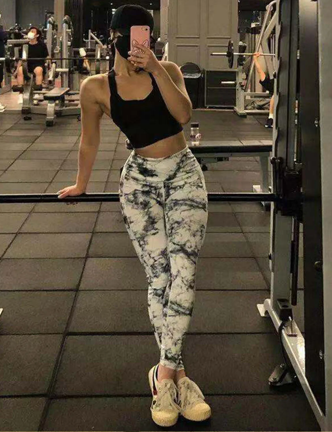 High Waist Side Pockets Yoga Pants arabescato ins_yoga