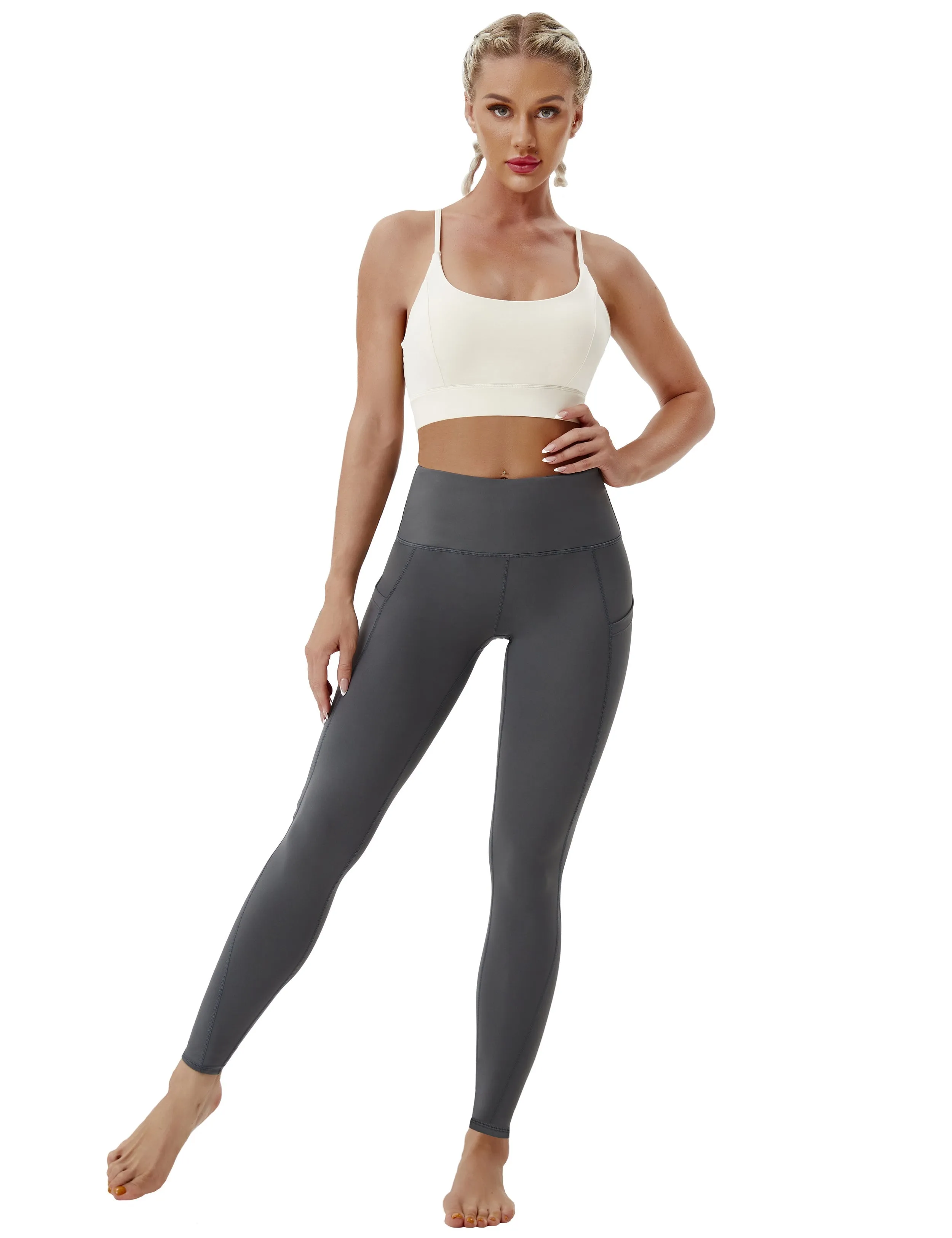 High Waist Side Pockets Yoga Pants shadowcharcoal ins_yoga