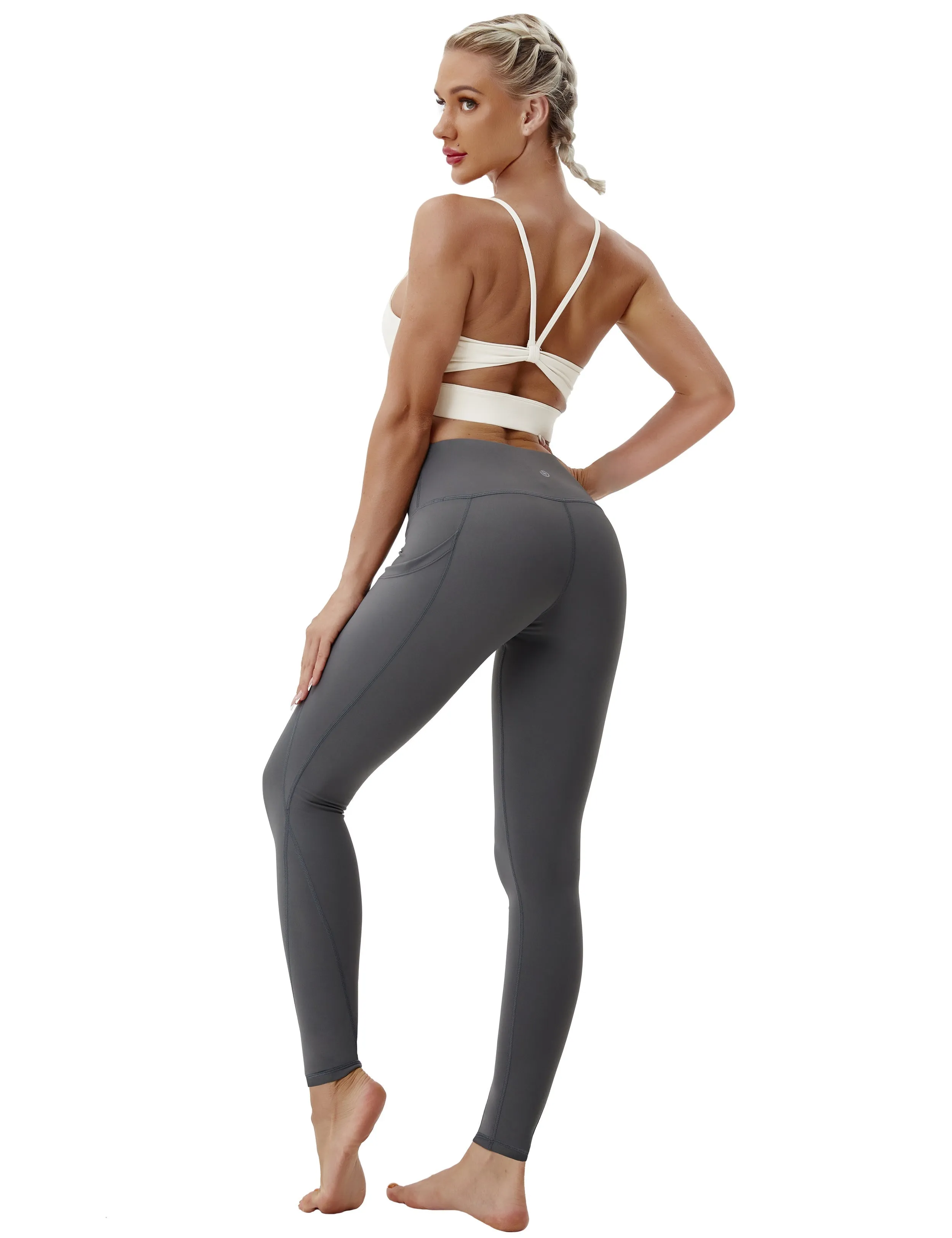 High Waist Side Pockets Yoga Pants shadowcharcoal ins_yoga