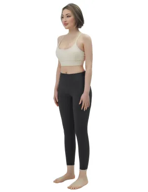 High Waisted Golf Pants 7/8 Length Leggings with Pockets charcoalgrey_Golf