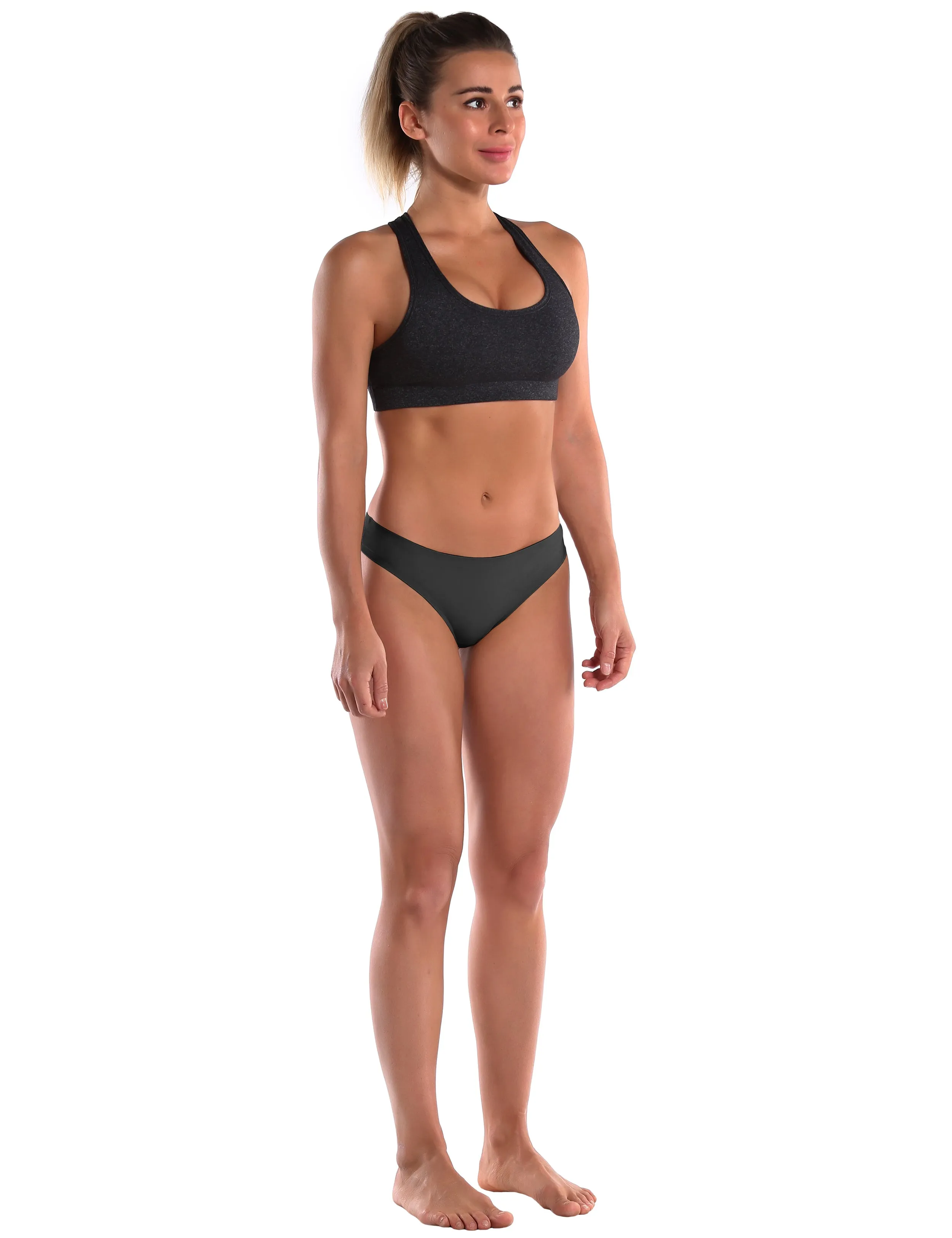 Invisibles Sports Thongs underwear Black_yoga