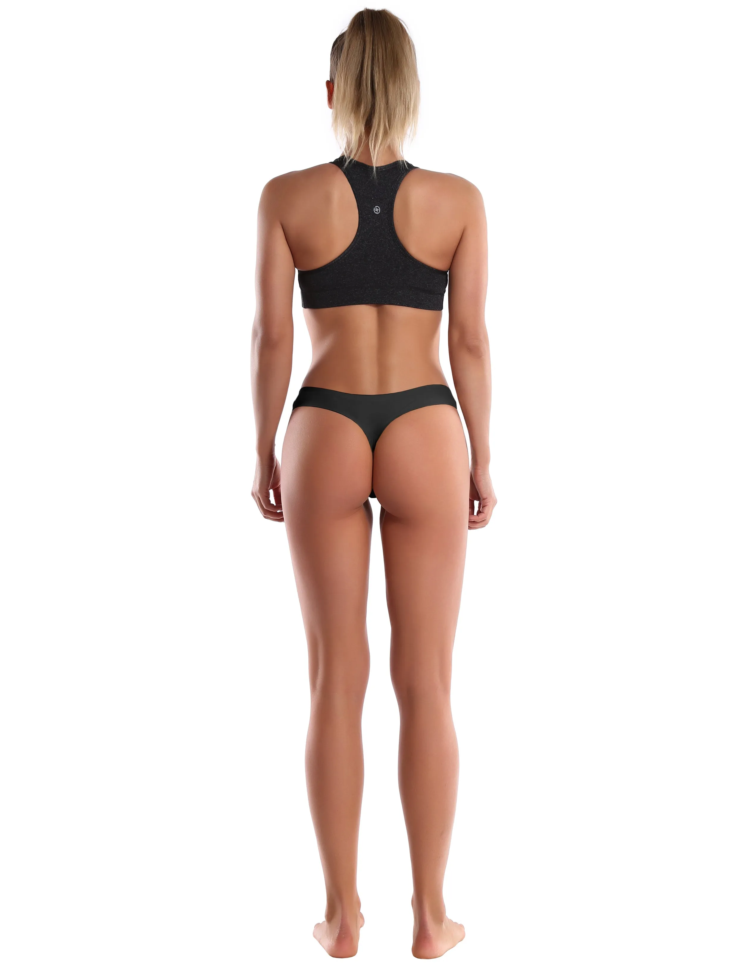 Invisibles Sports Thongs underwear Black_yoga