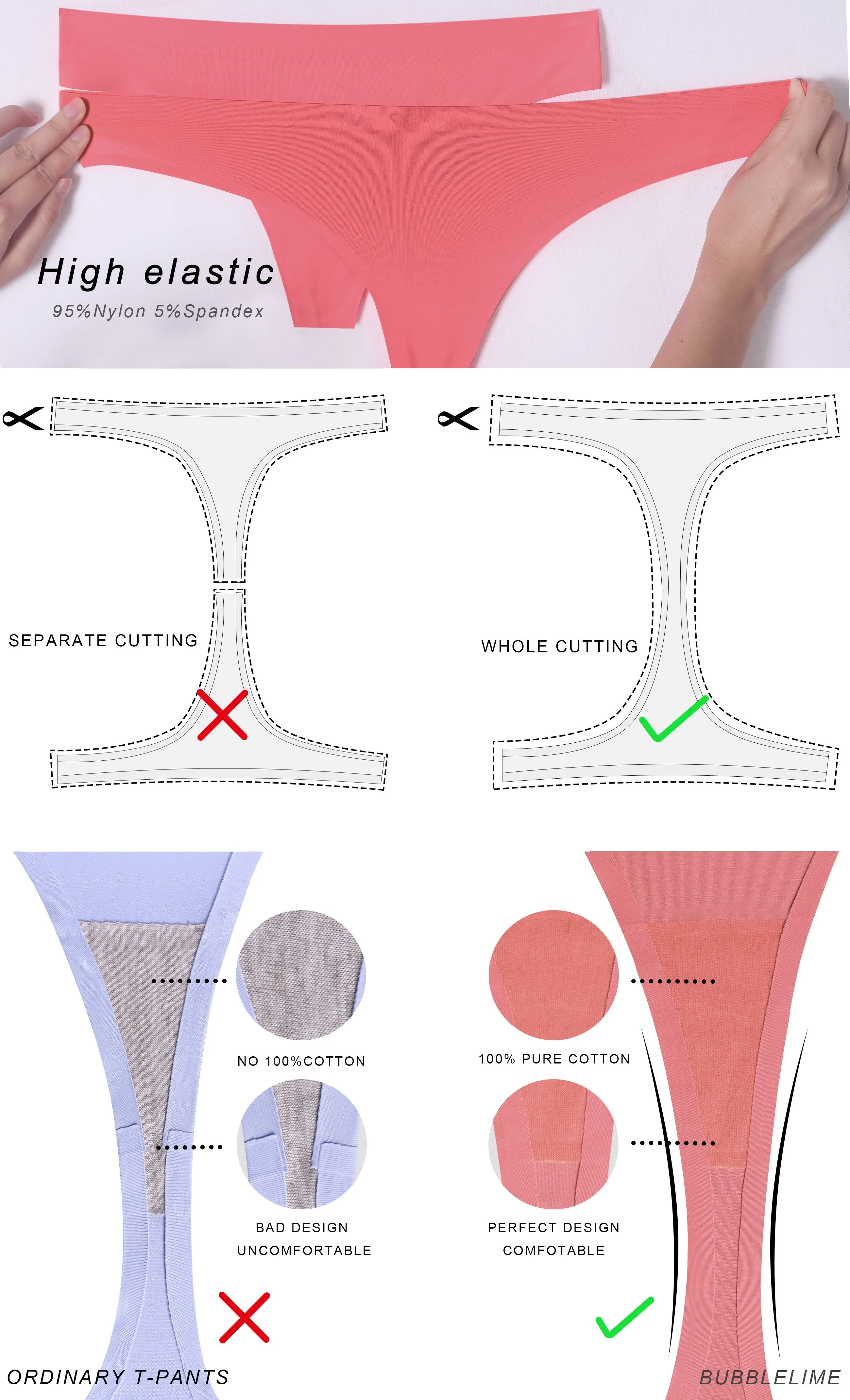Invisibles Sports Thongs underwear Crushcoral ins_yoga