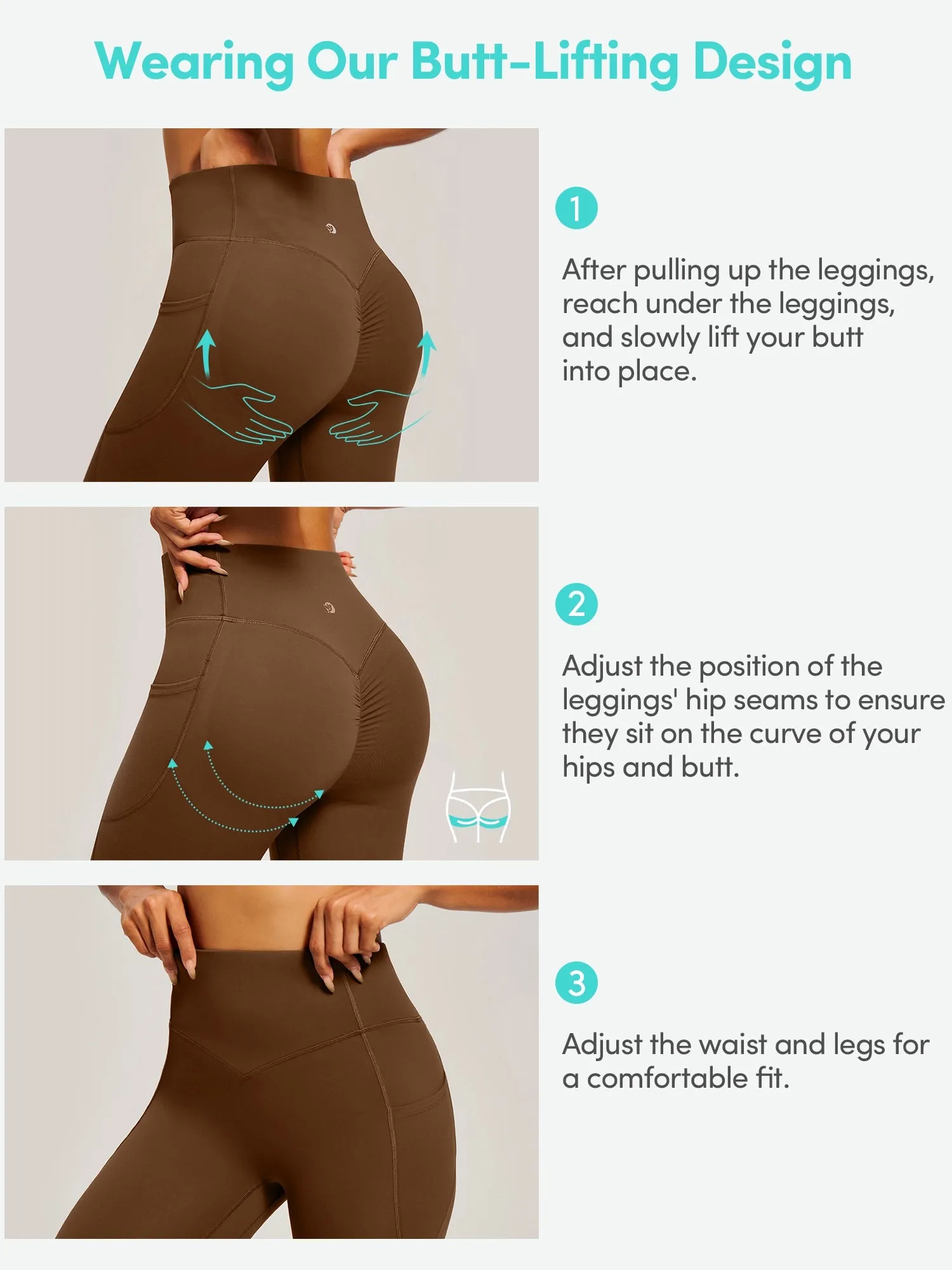 IUGA PowerTight Butt Lifting No Front Seam Leggings With Pockets