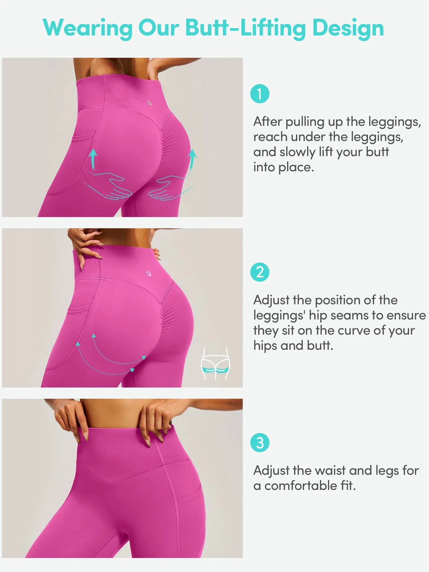 IUGA PowerTight Butt Lifting No Front Seam Leggings With Pockets