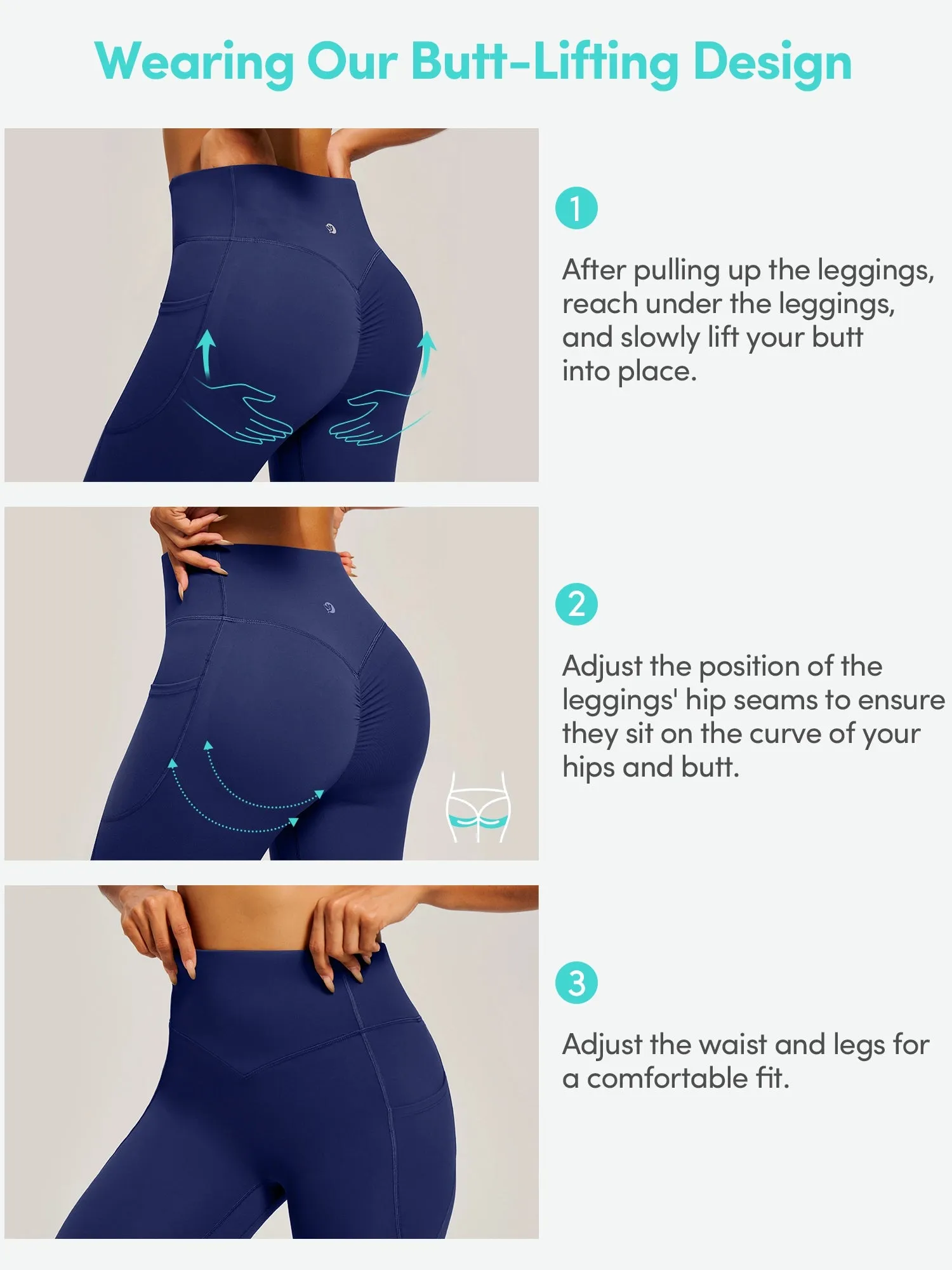IUGA PowerTight Butt Lifting No Front Seam Leggings With Pockets