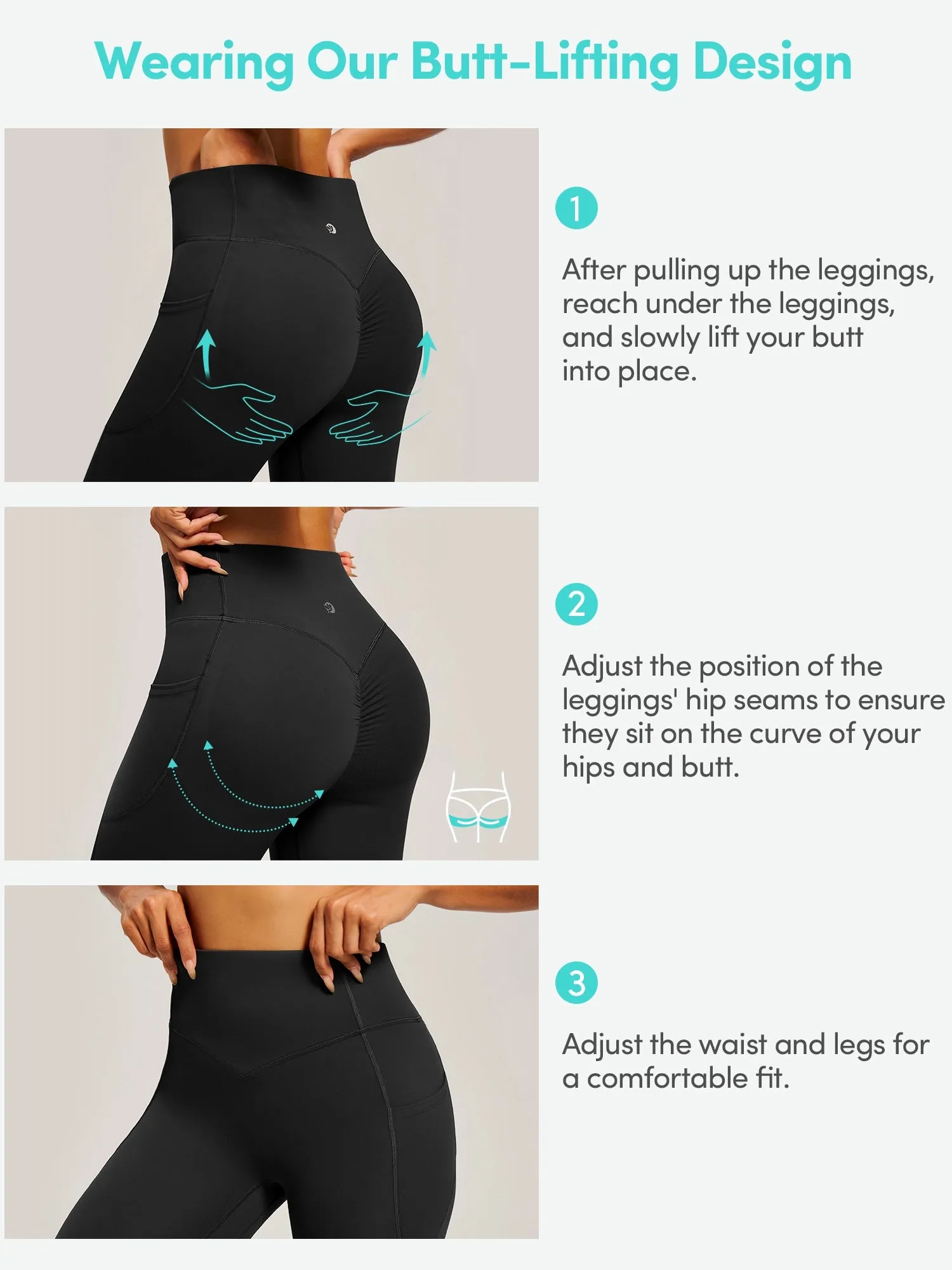 IUGA PowerTight Butt Lifting No Front Seam Leggings With Pockets