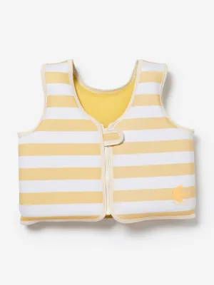 Kids Striped Swim Vest Sid the Seagull in Yellow