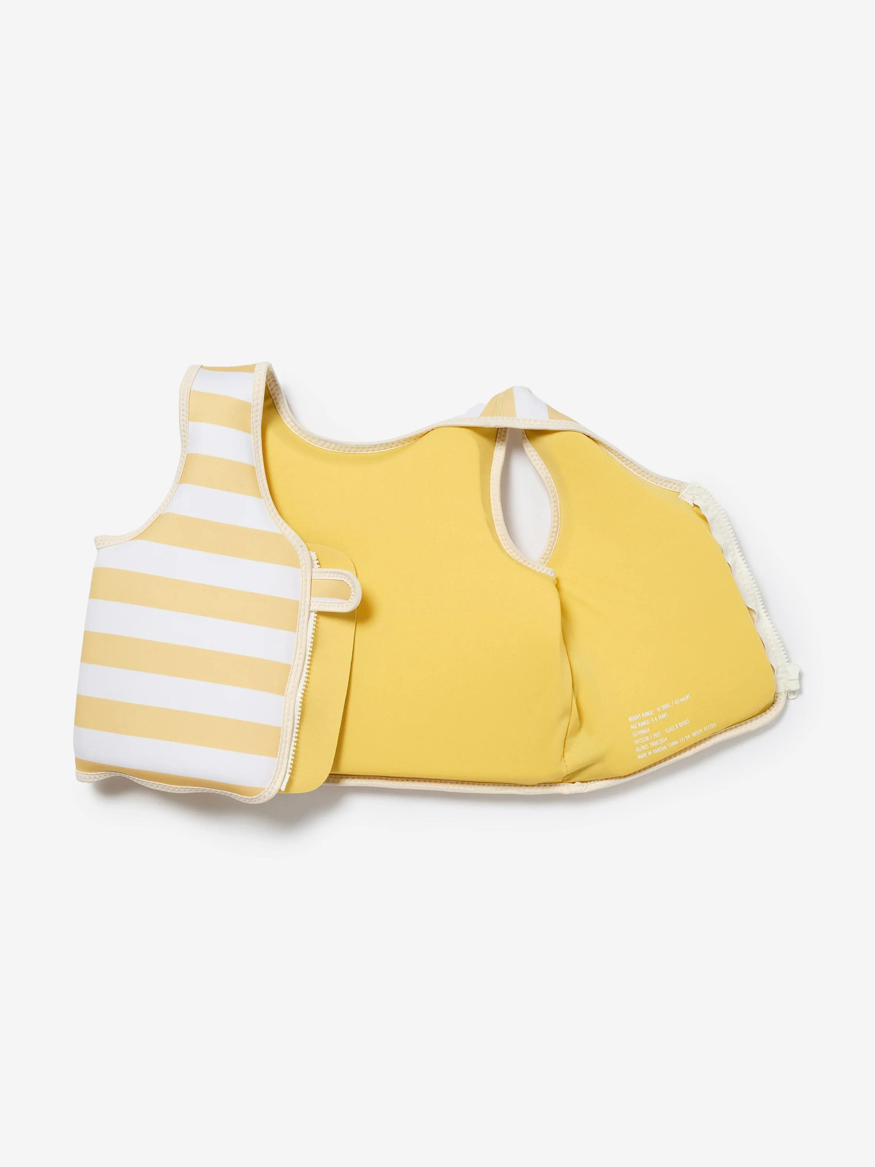 Kids Striped Swim Vest Sid the Seagull in Yellow