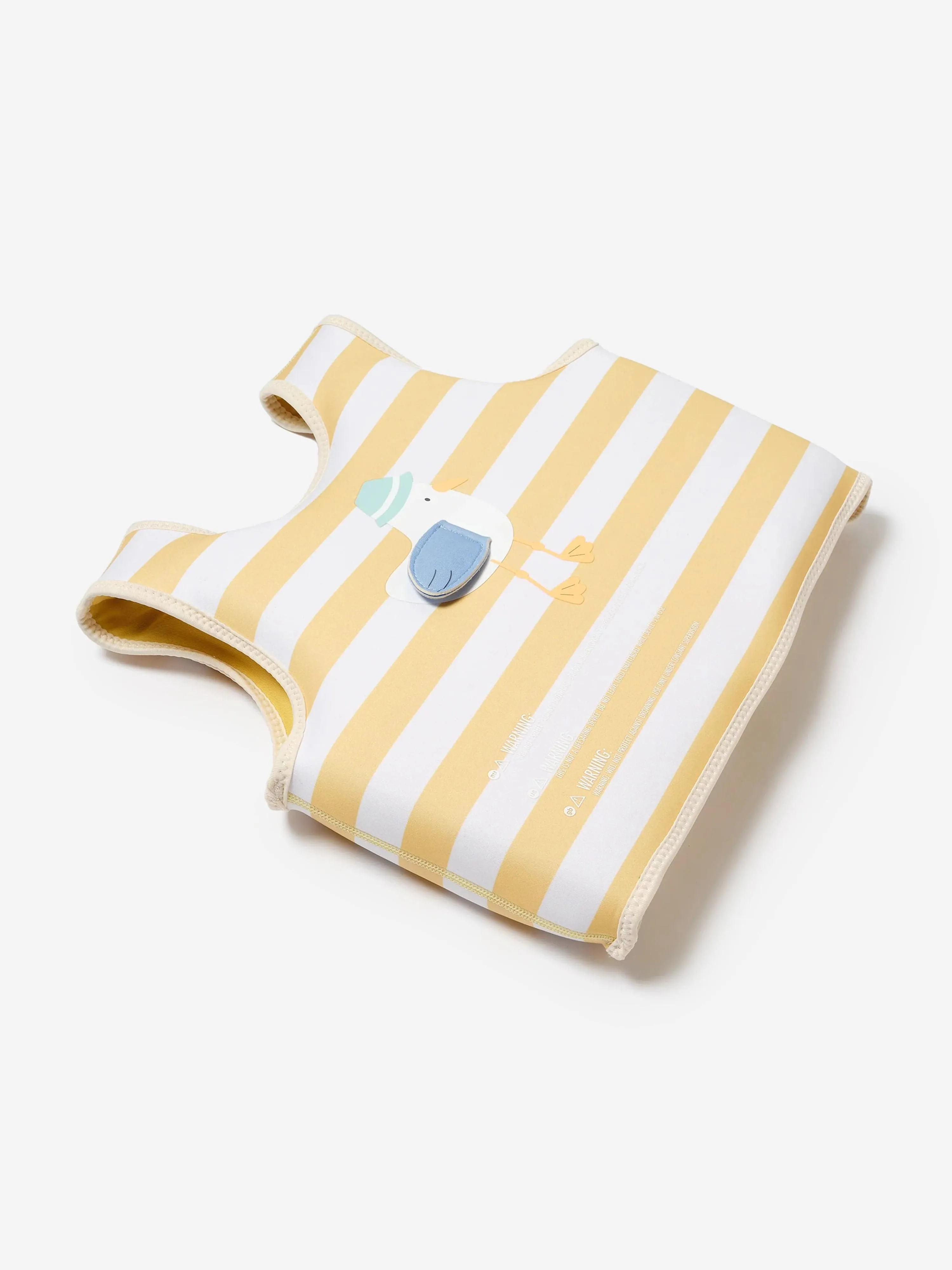 Kids Striped Swim Vest Sid the Seagull in Yellow
