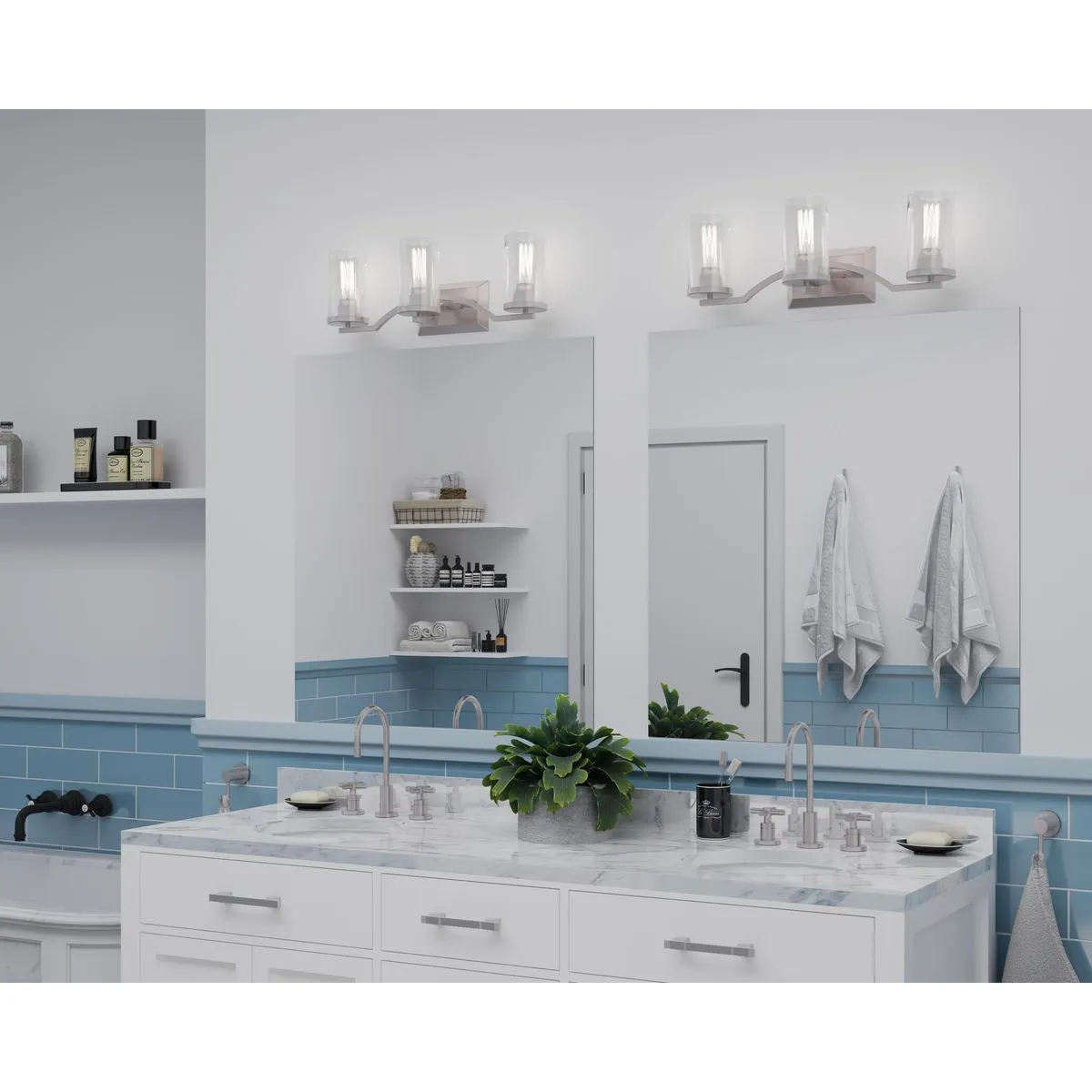 Lassiter Collection Three-Light Clear Glass Bath Vanity Light