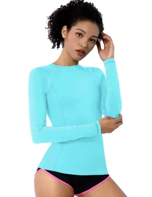 Long Sleeve UPF 50 Rashguard blue_yoga