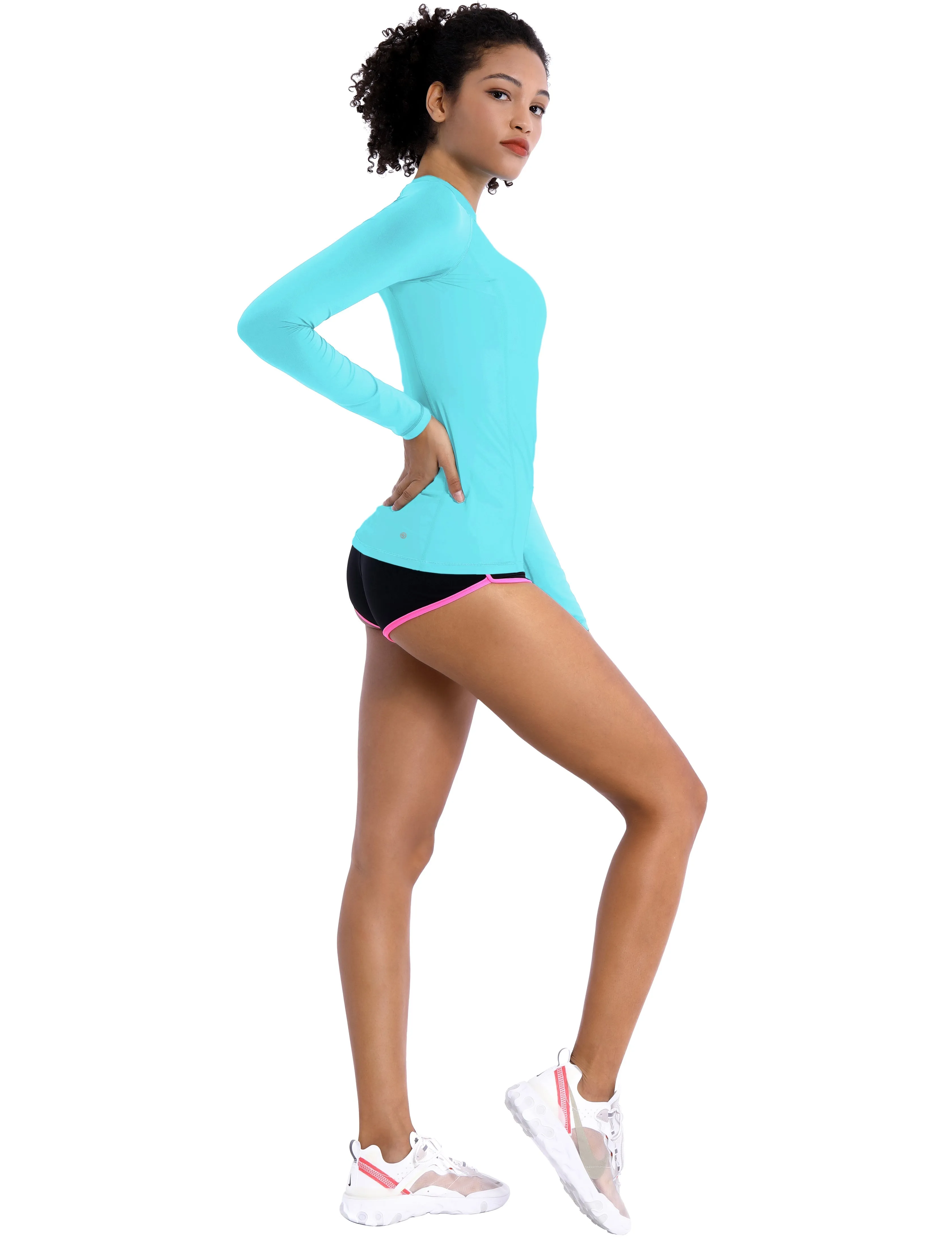 Long Sleeve UPF 50 Rashguard blue_yoga
