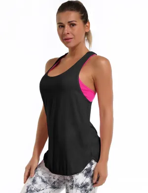 Loose Fit Racerback Tank Top black_Gym