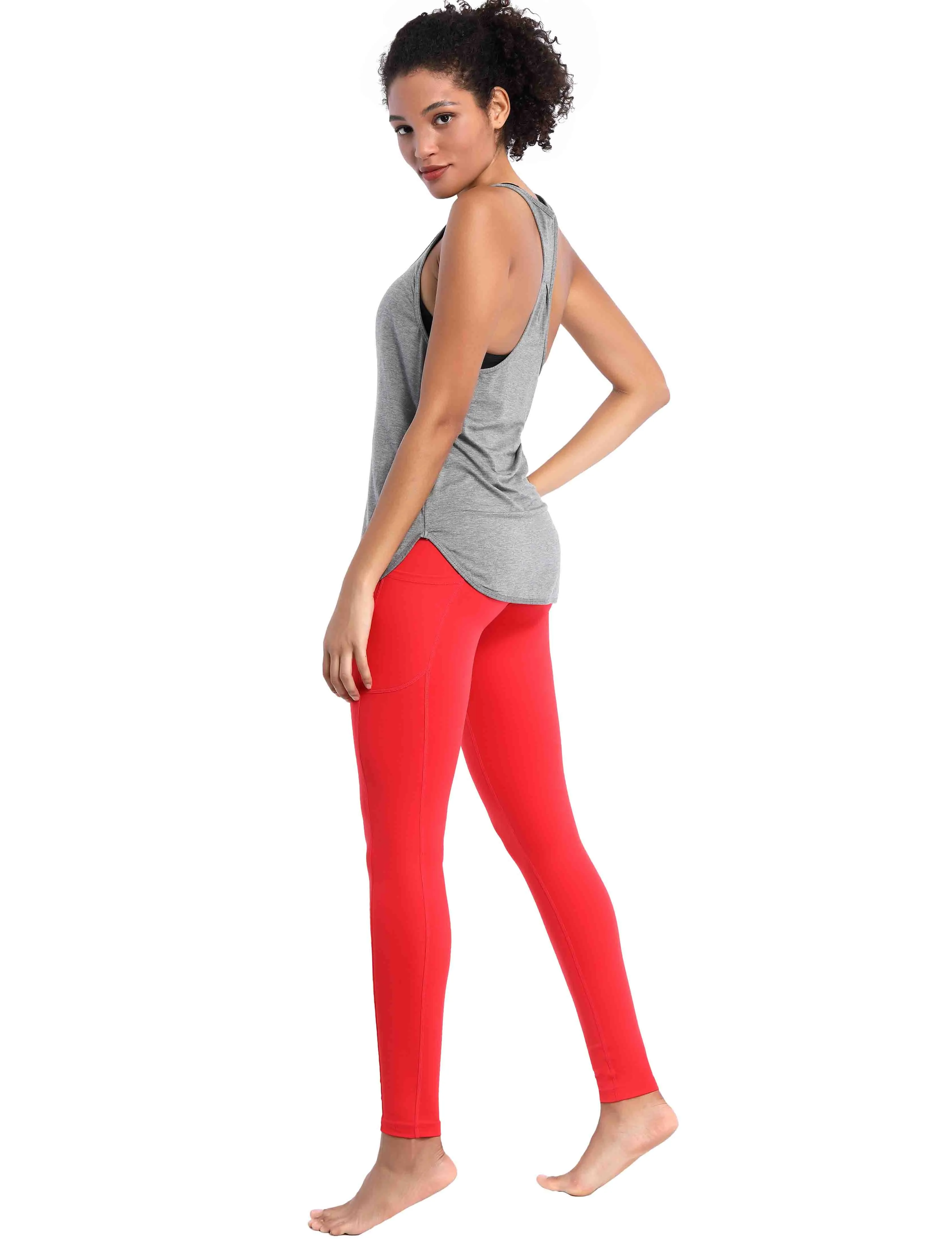 Loose Fit Racerback Tank Top heathergray_Biking