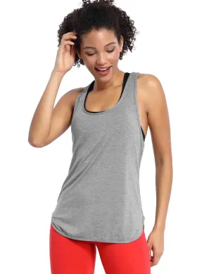 Loose Fit Racerback Tank Top heathergray_Biking