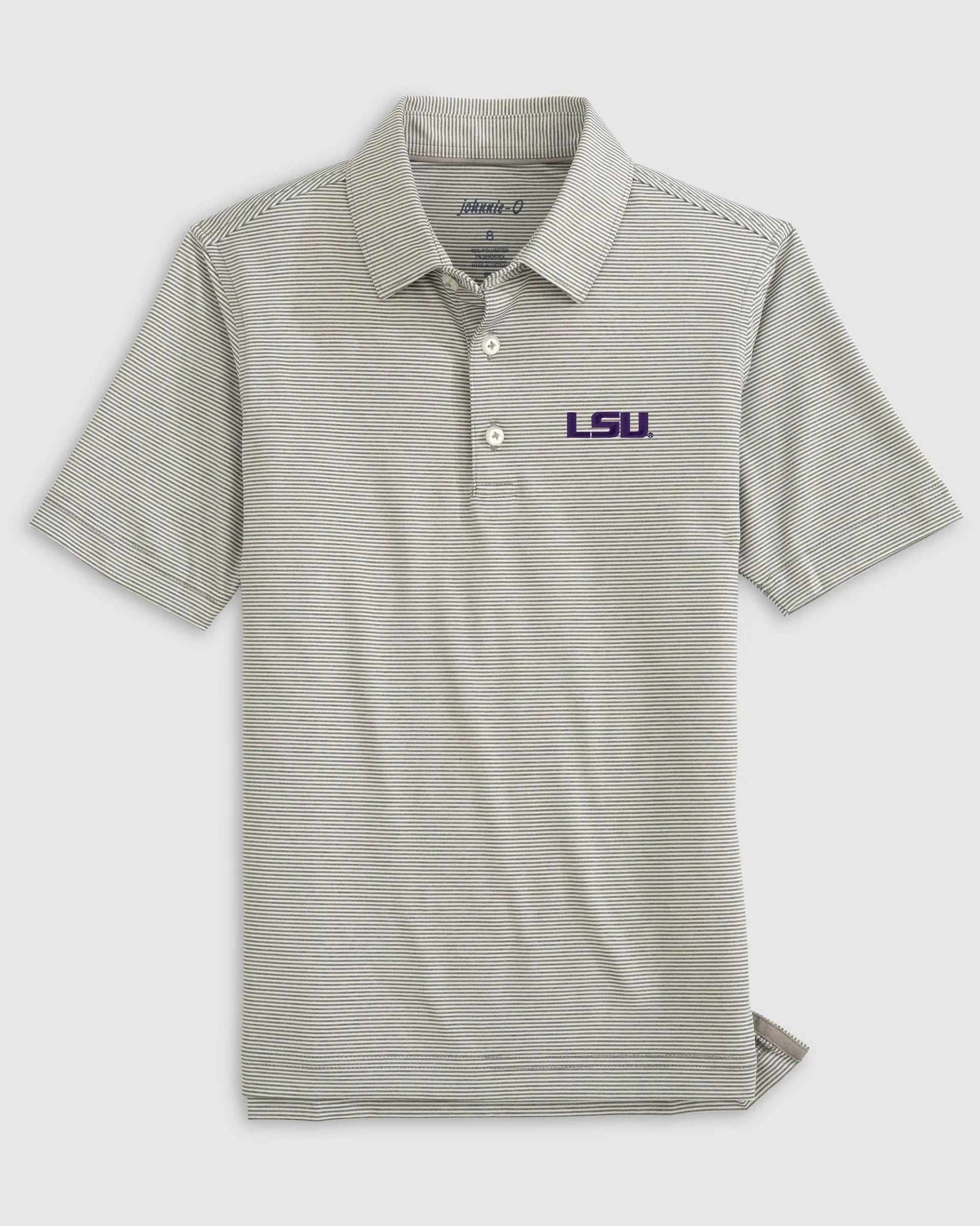 Louisiana State Lyndonn Jr. Striped Jersey Performance Polo