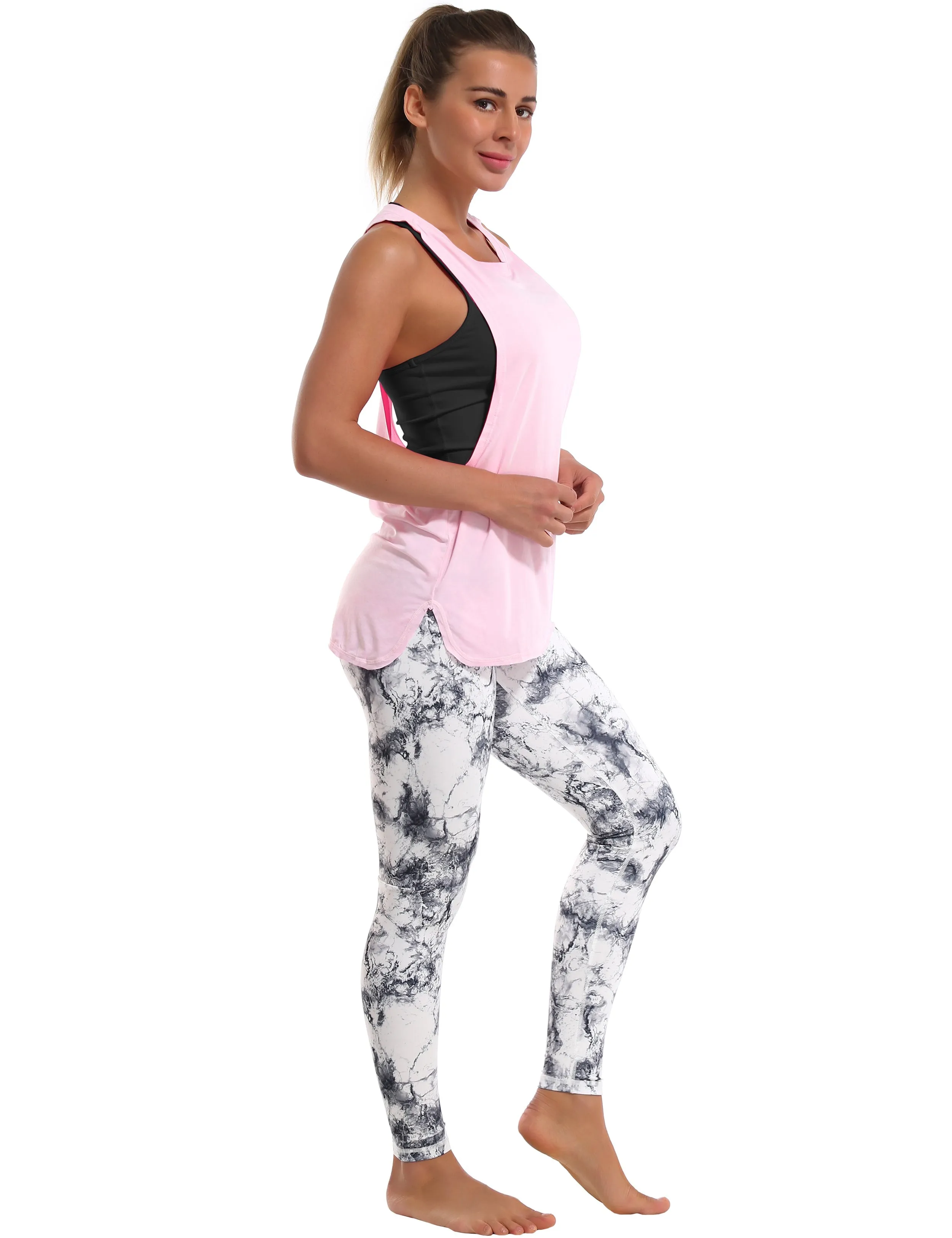 Low Cut Loose Fit Tank Top lightpink_yoga