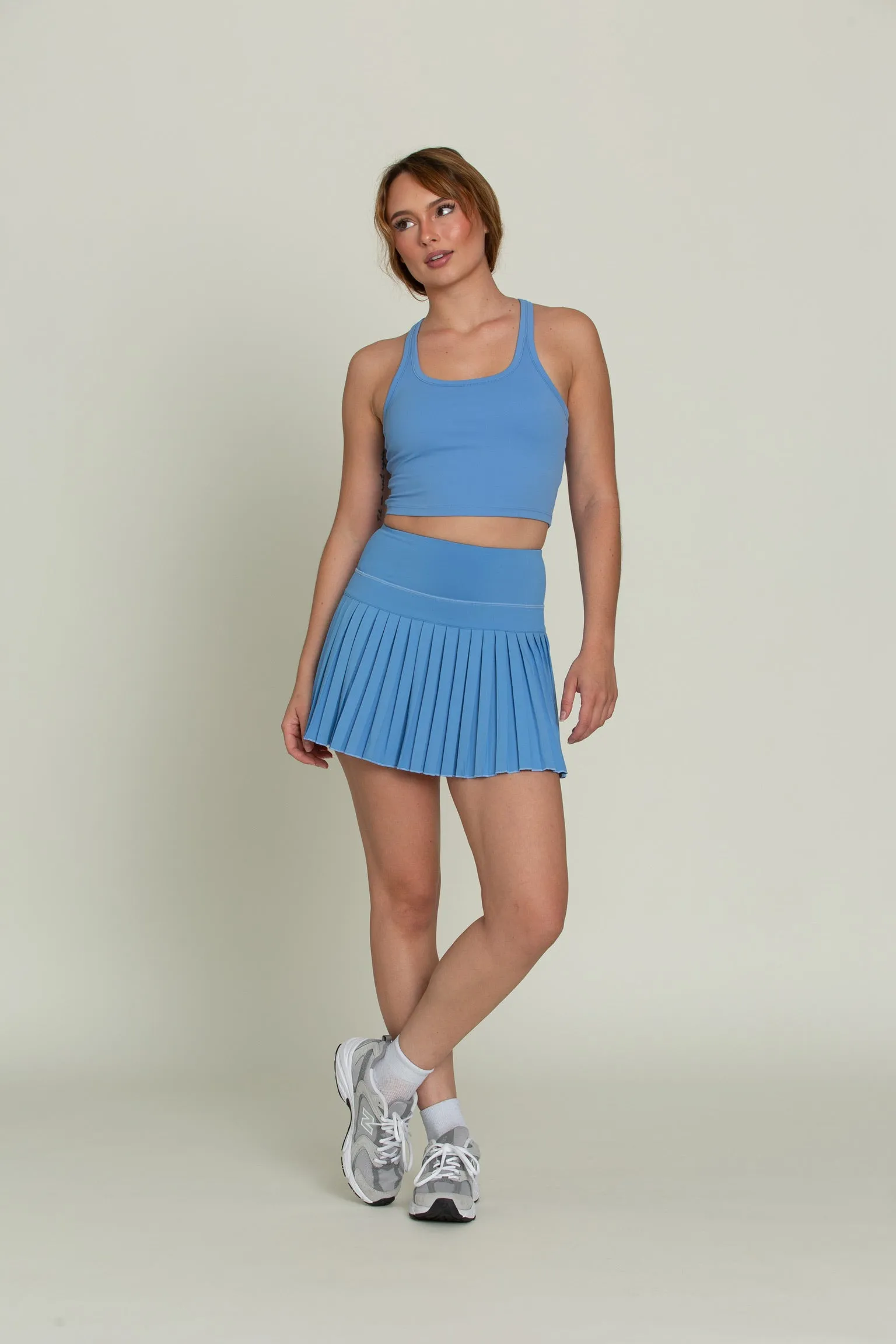 Marina Blue Racerback Crop Tank
