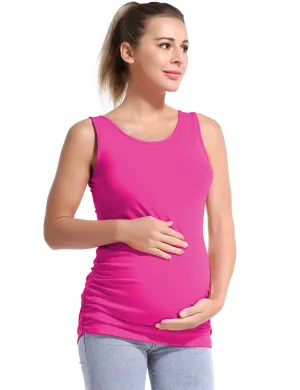 Maternity Side Shirred Tank Top magenta_yoga