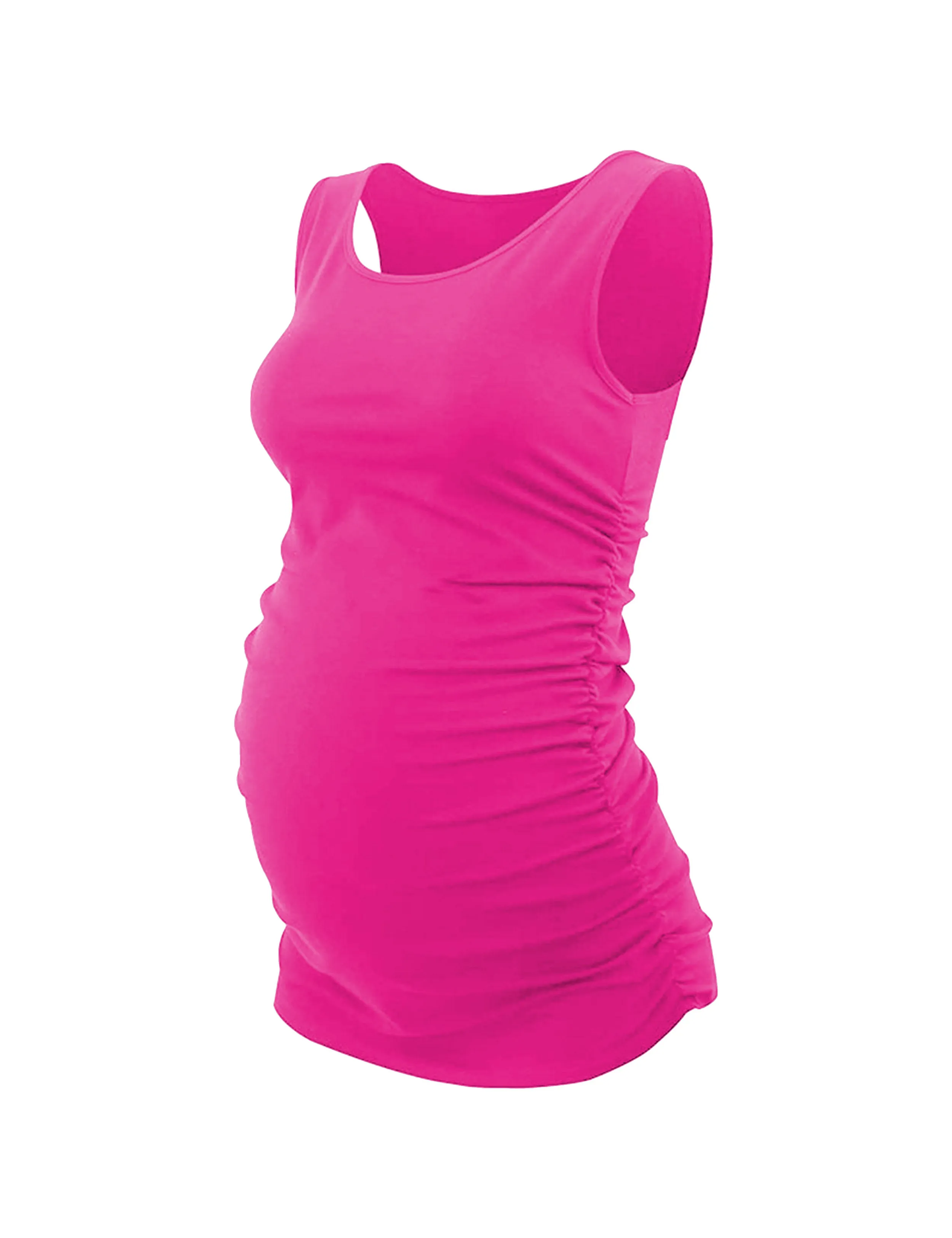 Maternity Side Shirred Tank Top magenta_yoga