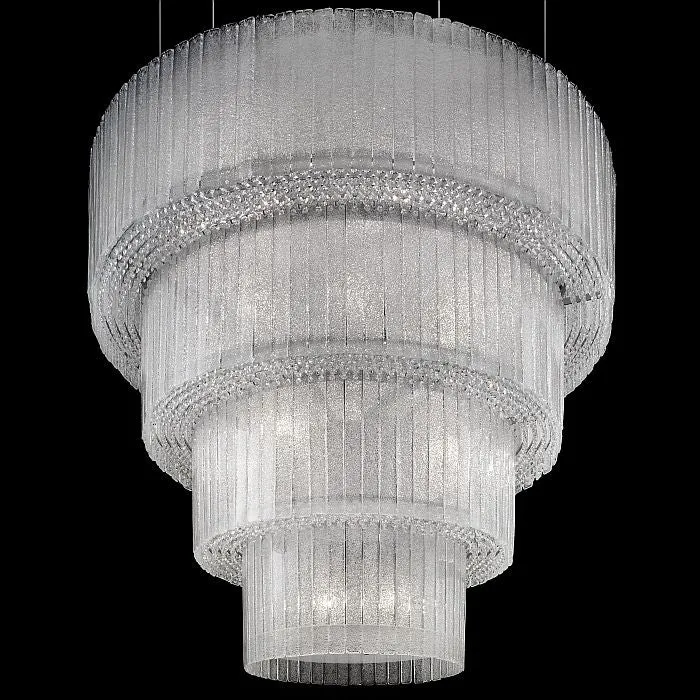 Modern 28 Light Graniglia Glass Chandelier From Italy