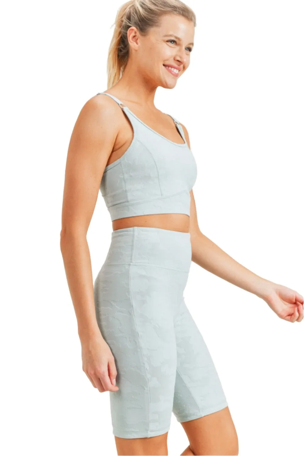 Mono B Camo Jacquard TACTEL® Sports Bra AT8034