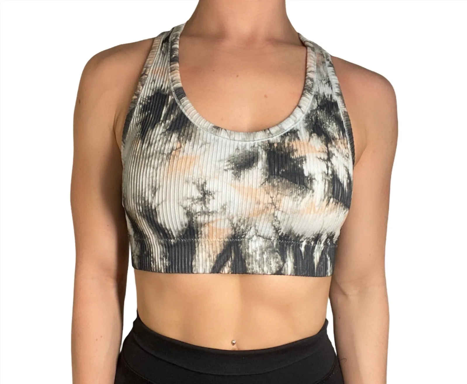 Mono B Glass Tie-Dye Seamless Ribbed Sports Bra AT3001
