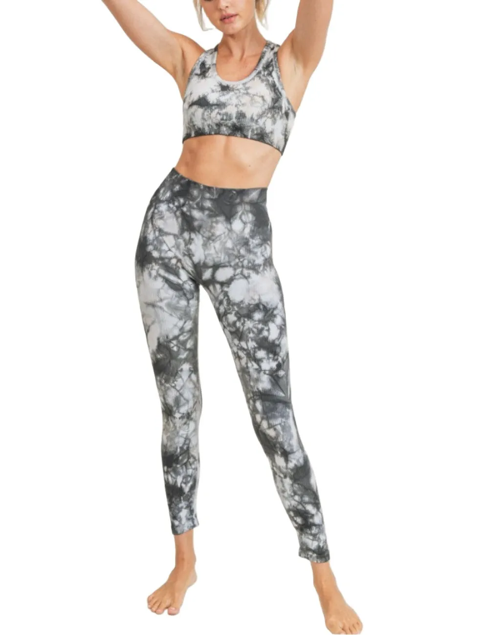 Mono B Glass Tie-Dye Seamless Ribbed Sports Bra AT3001